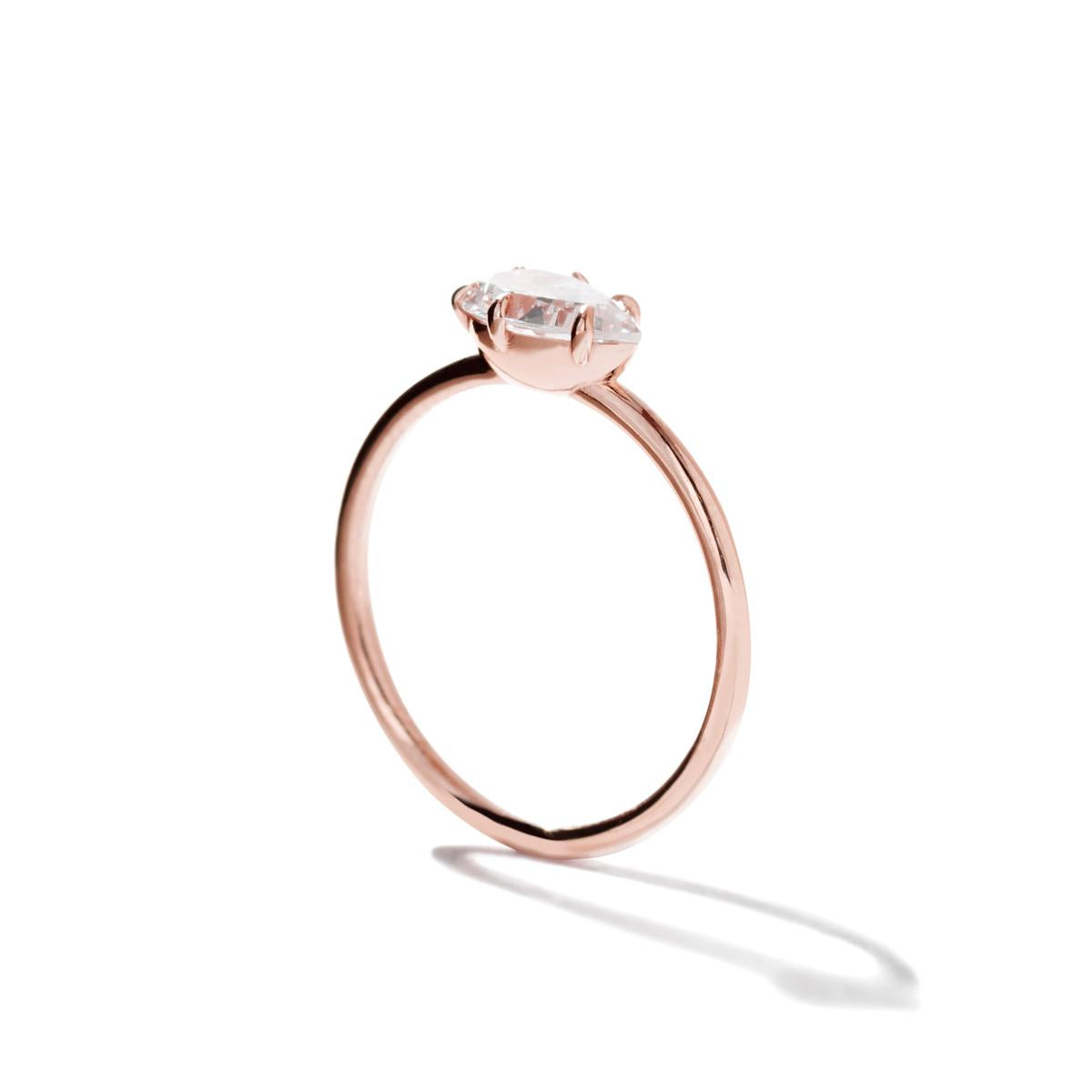 ILA Pear 18K Rose Gold Engagement Ring East West