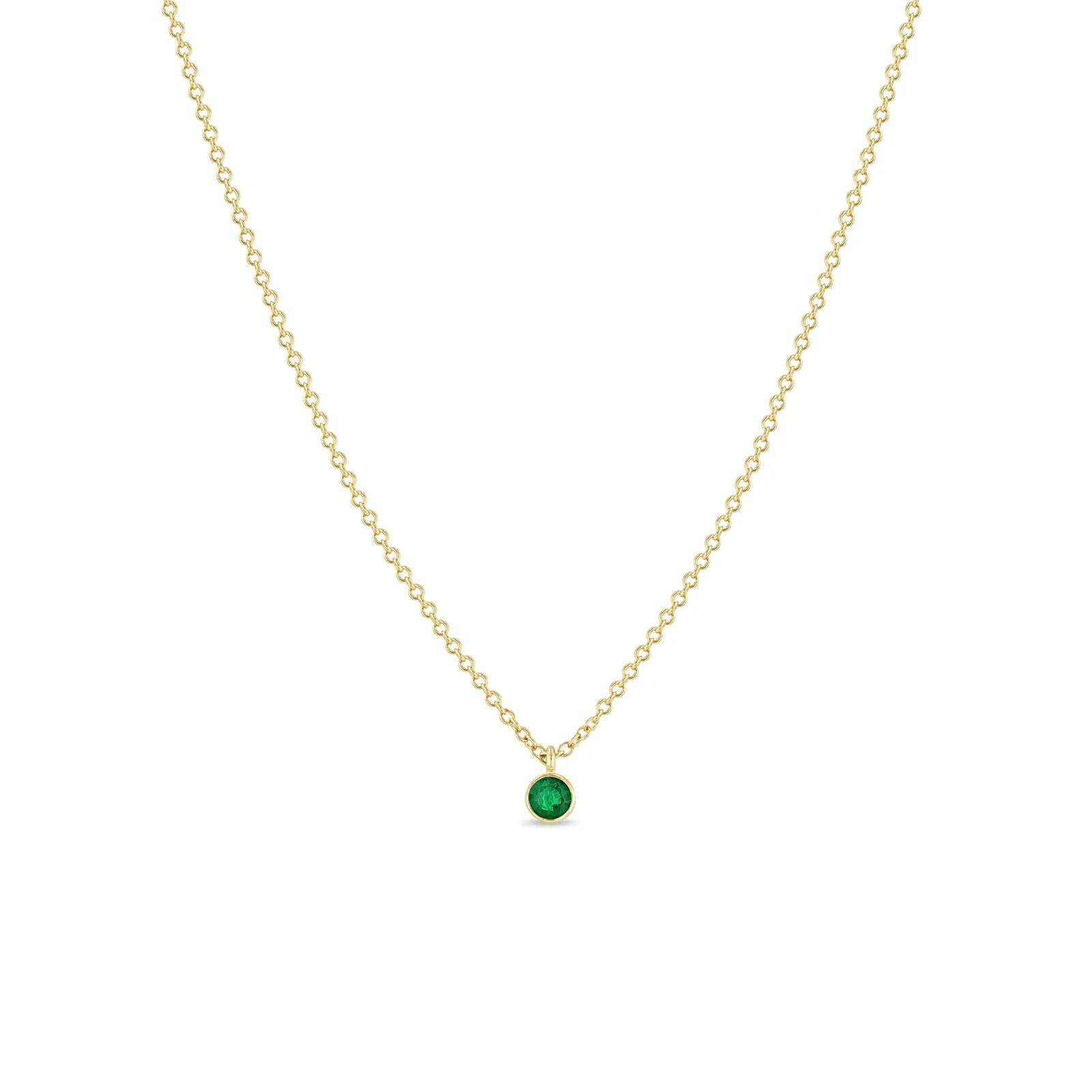 Emerald Bezel Choker Necklace-Zoë Chicco