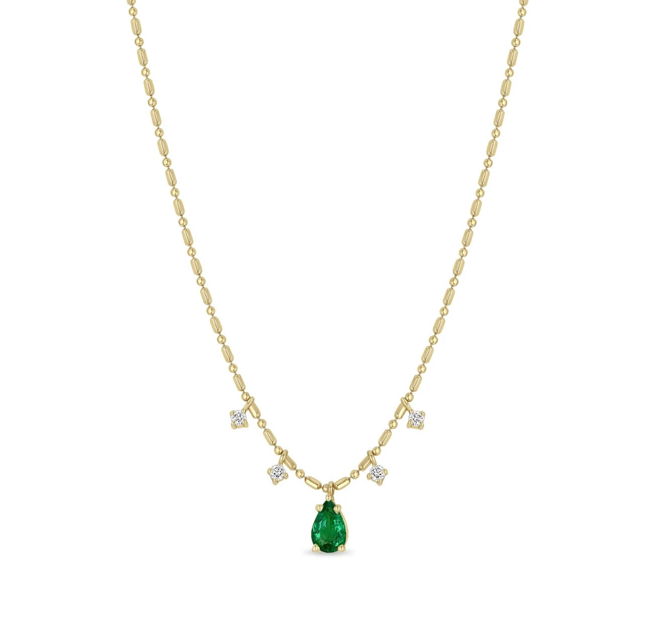 Emerald + Diamond Glam Necklace-Zoë Chicco