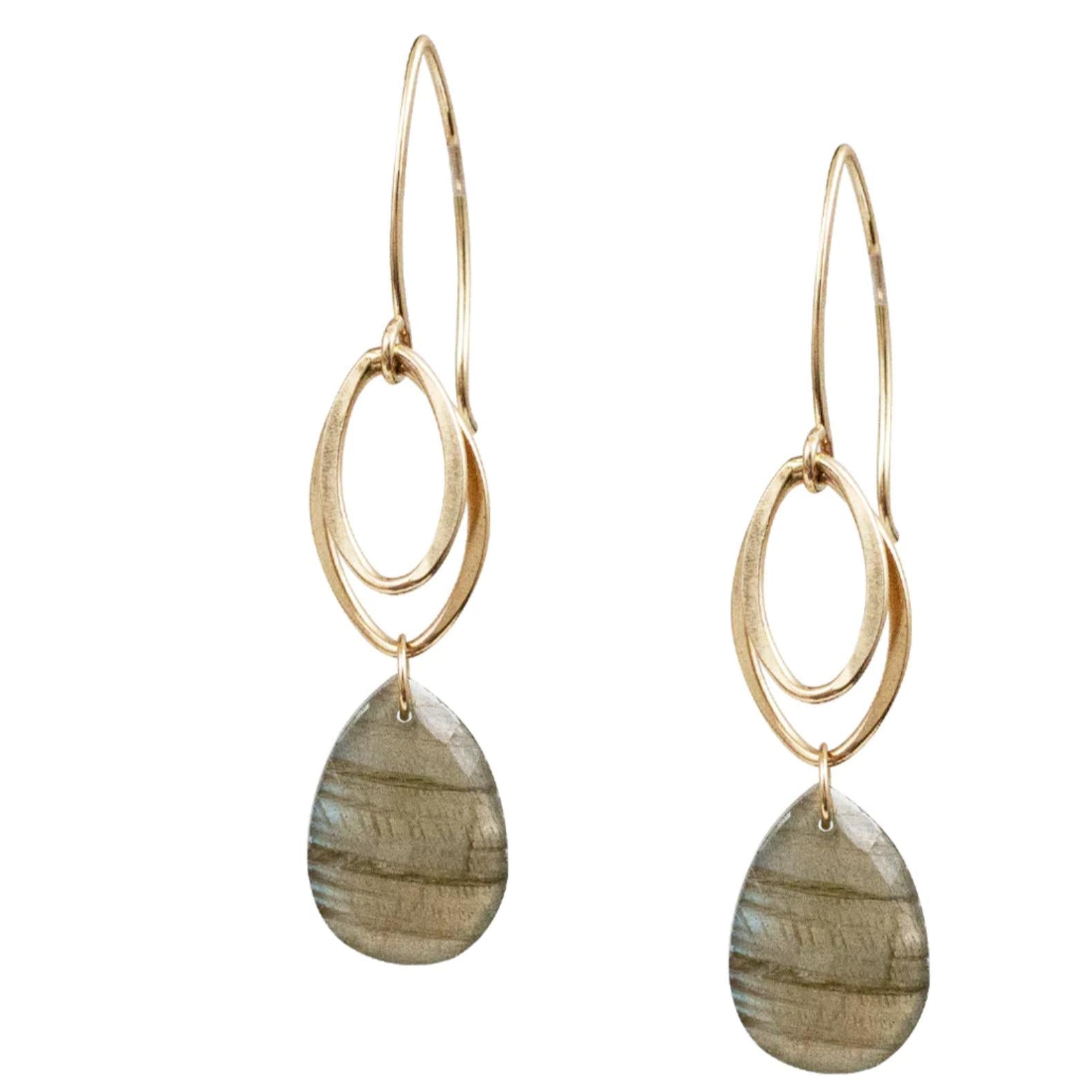 Fiona Labradorite Earrings-Lulu Designs