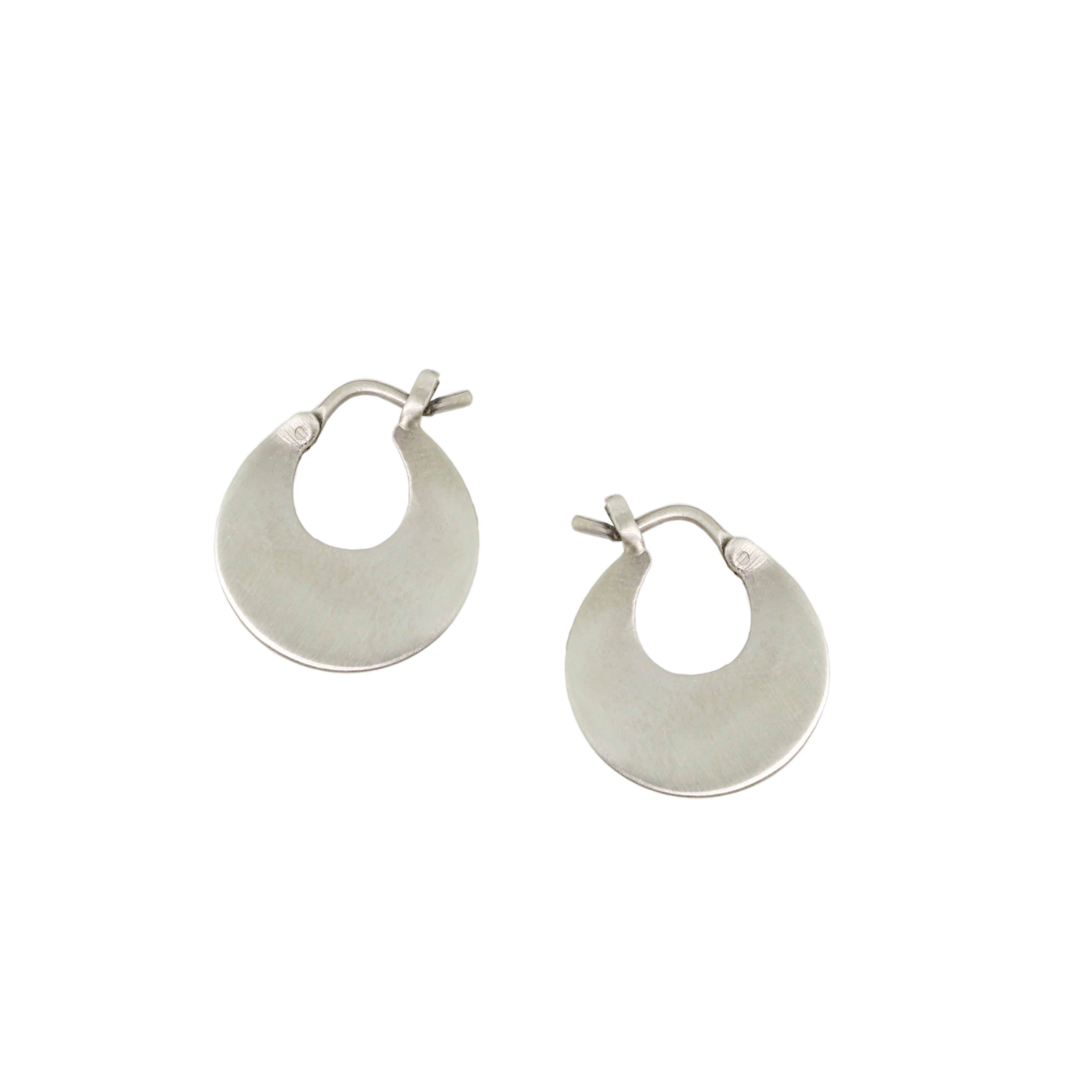 Flat Crescent Hoop Earrings-Jane Diaz