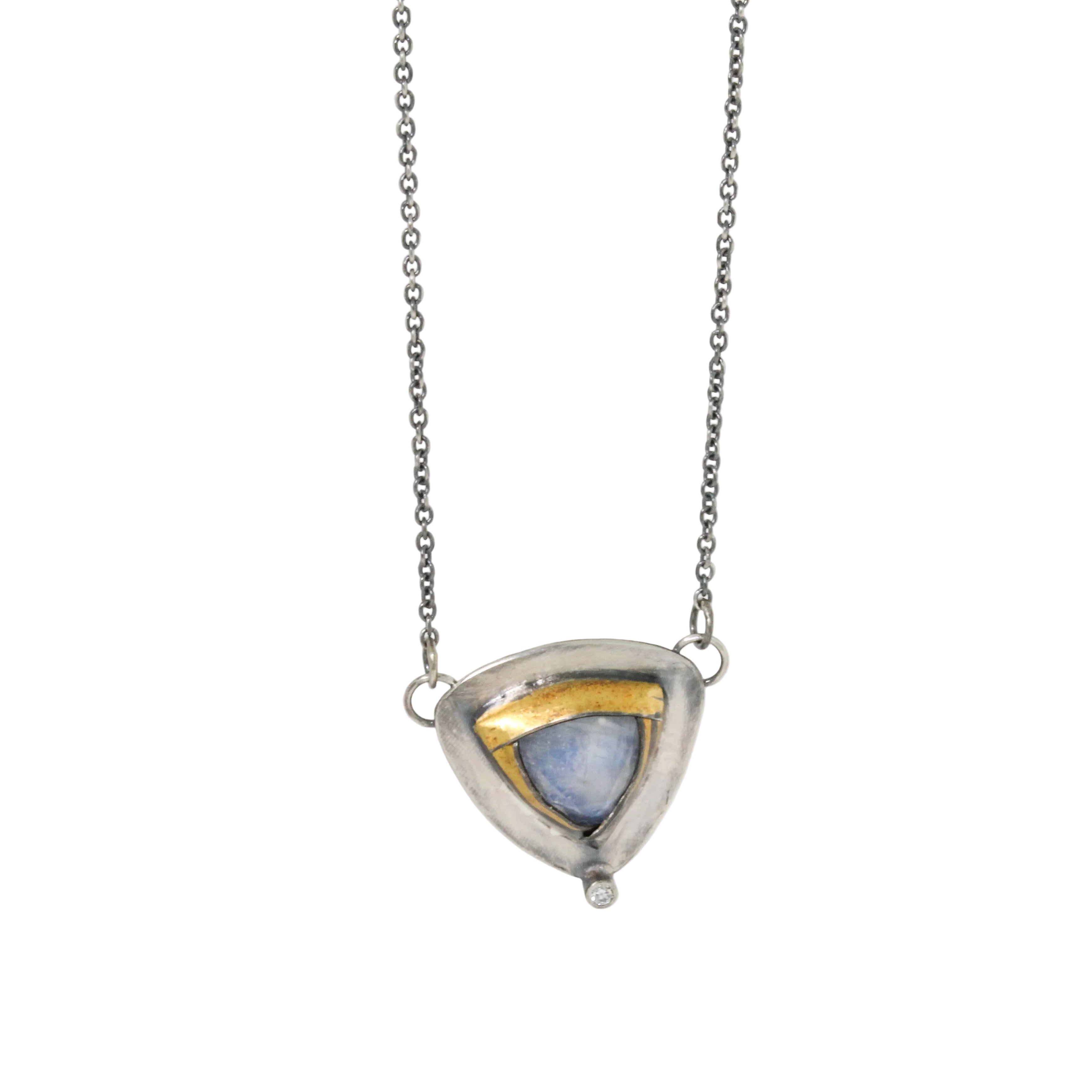 Framed Moonstone Tri-Fold Necklace with Diamond-Austin Titus