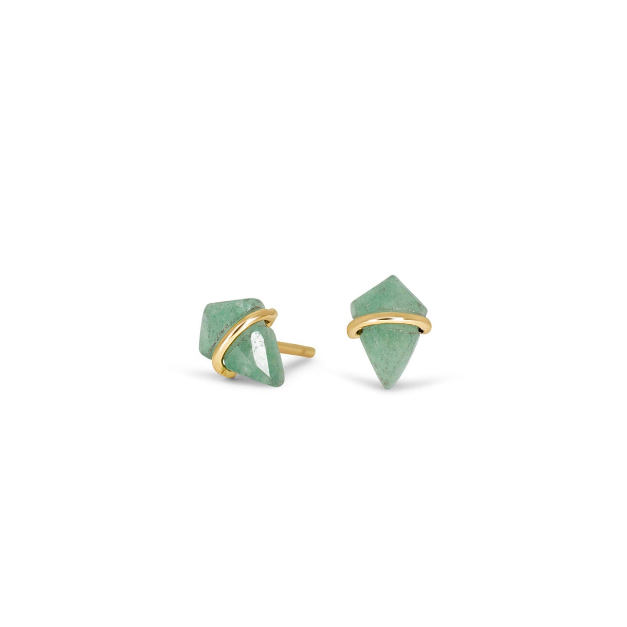Green Adventurine Kite Stud Earrings-Page Sargisson