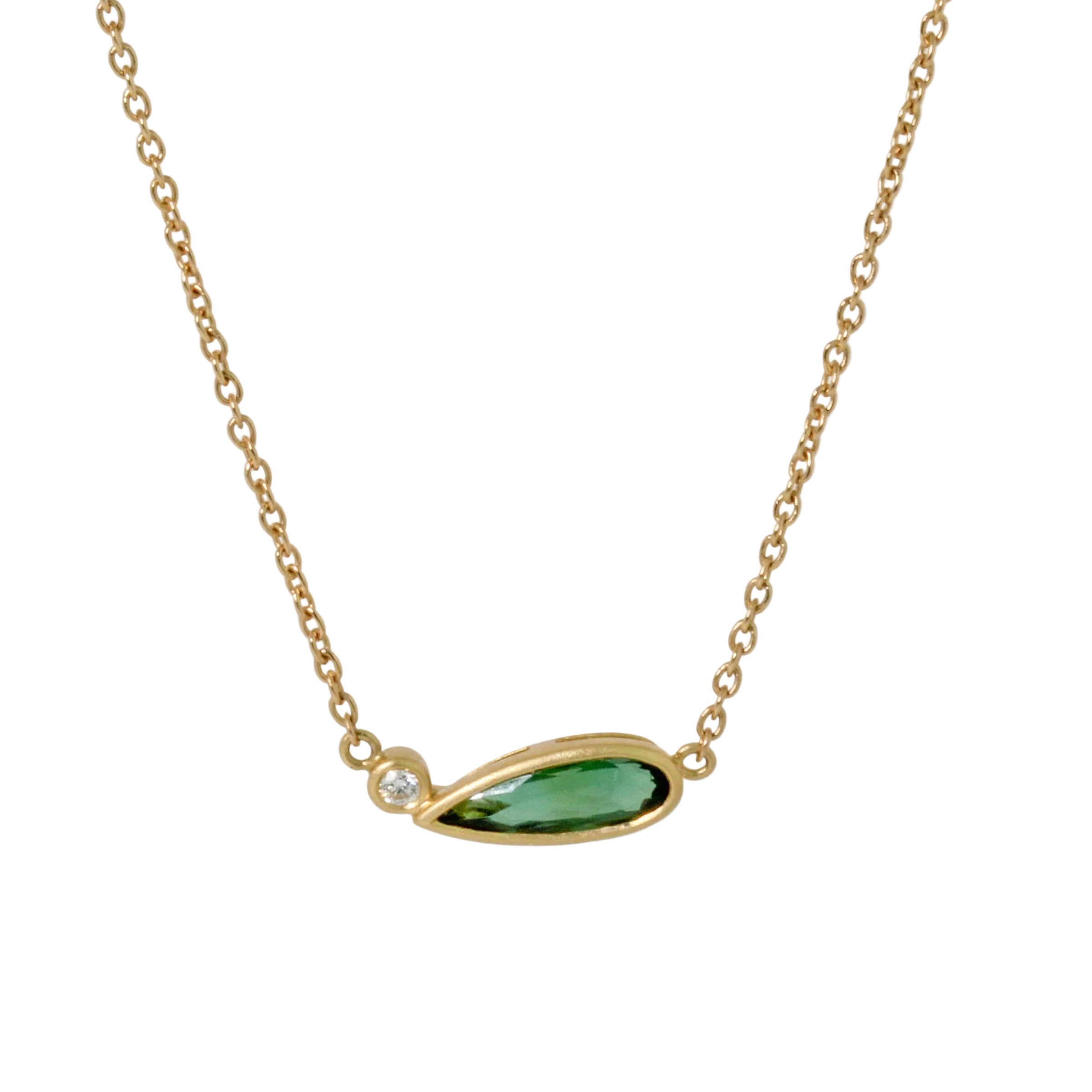 Green Tourmaline & Diamond Necklace-Kimberly Collins