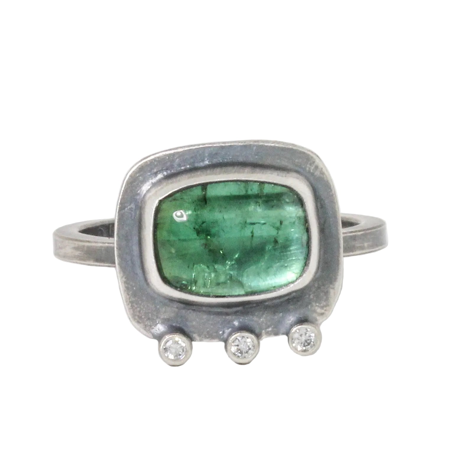 Green Tourmaline & Diamond Ring-Austin Titus