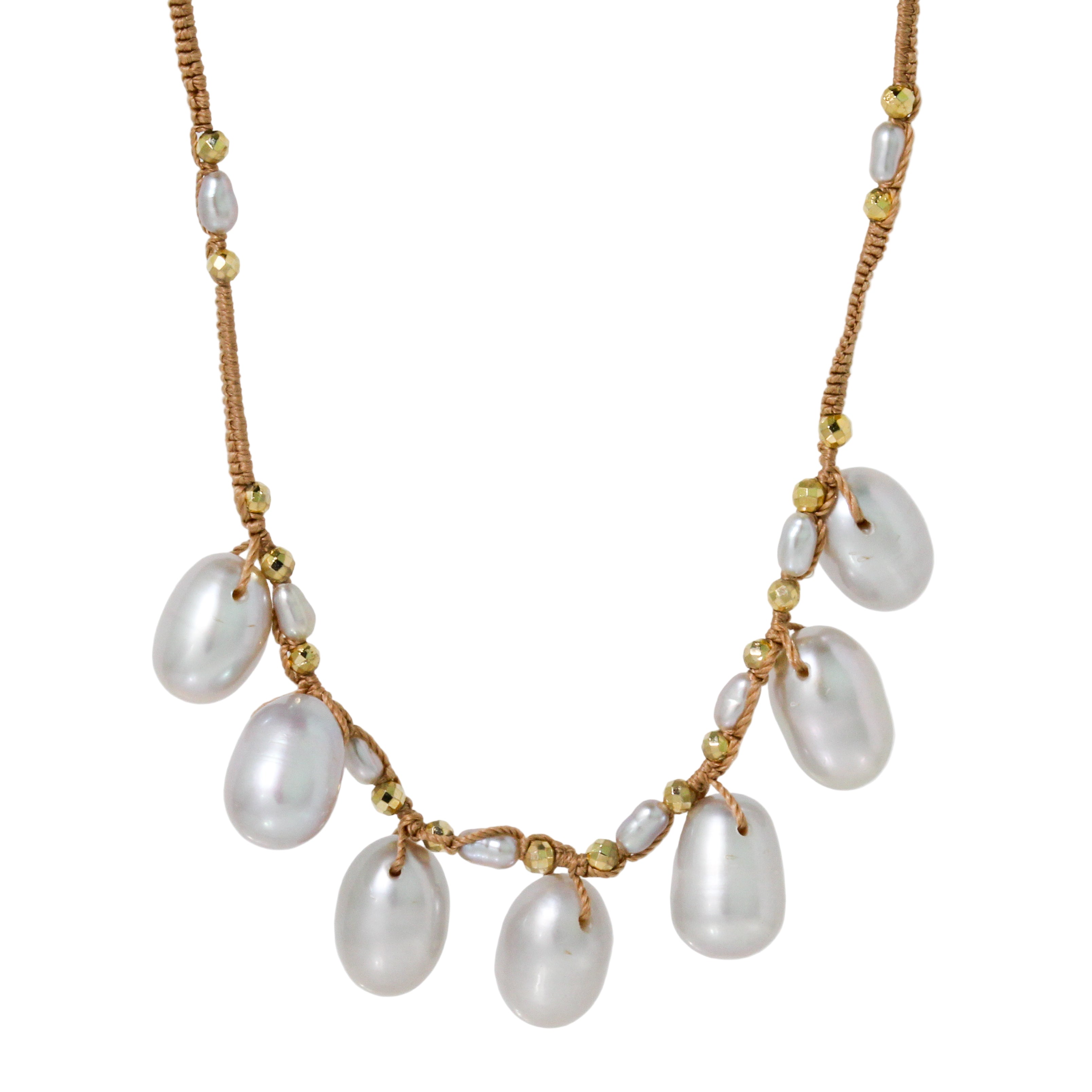 Grey Pearl Droplet Necklace-Danielle Welmond