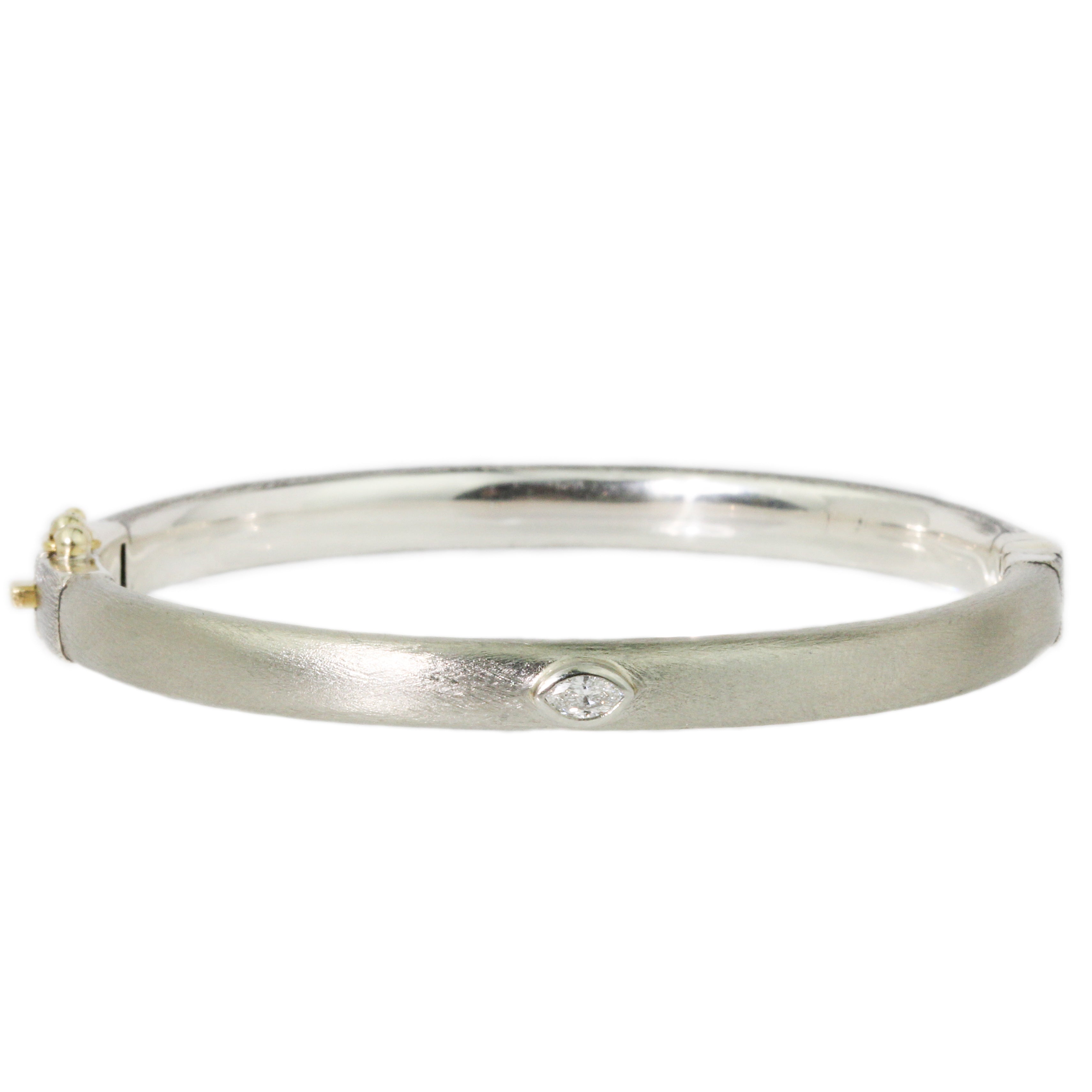Gypsy Marquis Diamond 6mm White Gold Bracelet-Rene Escobar