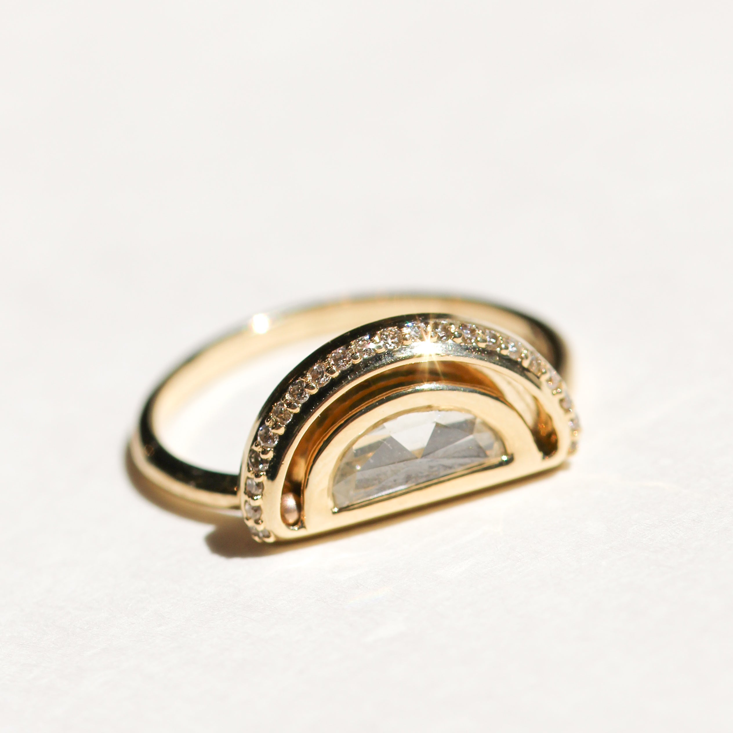 Half Moon Orbit Diamond Ring-Emma Brooke