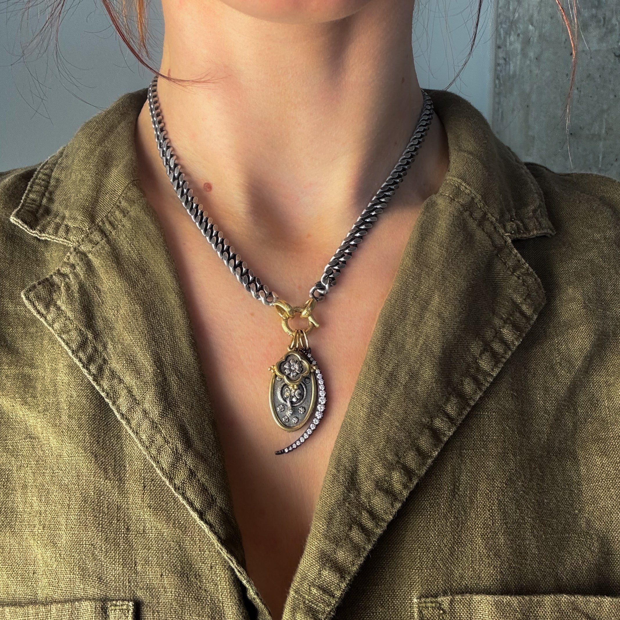 Oval Floral Snake Charm-Erica Molinari