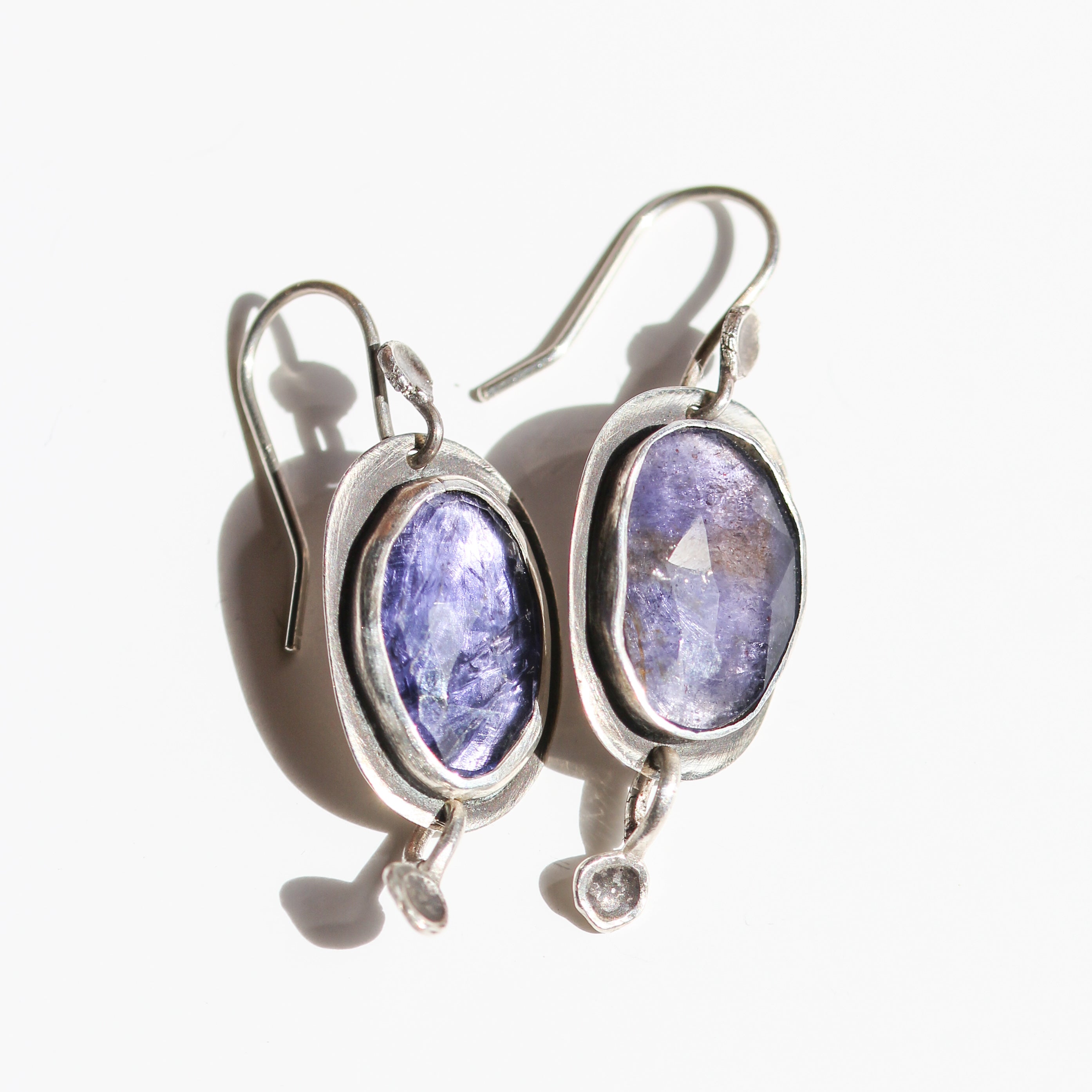 Iolite Pansy Drop Earrings-Glacier Lily