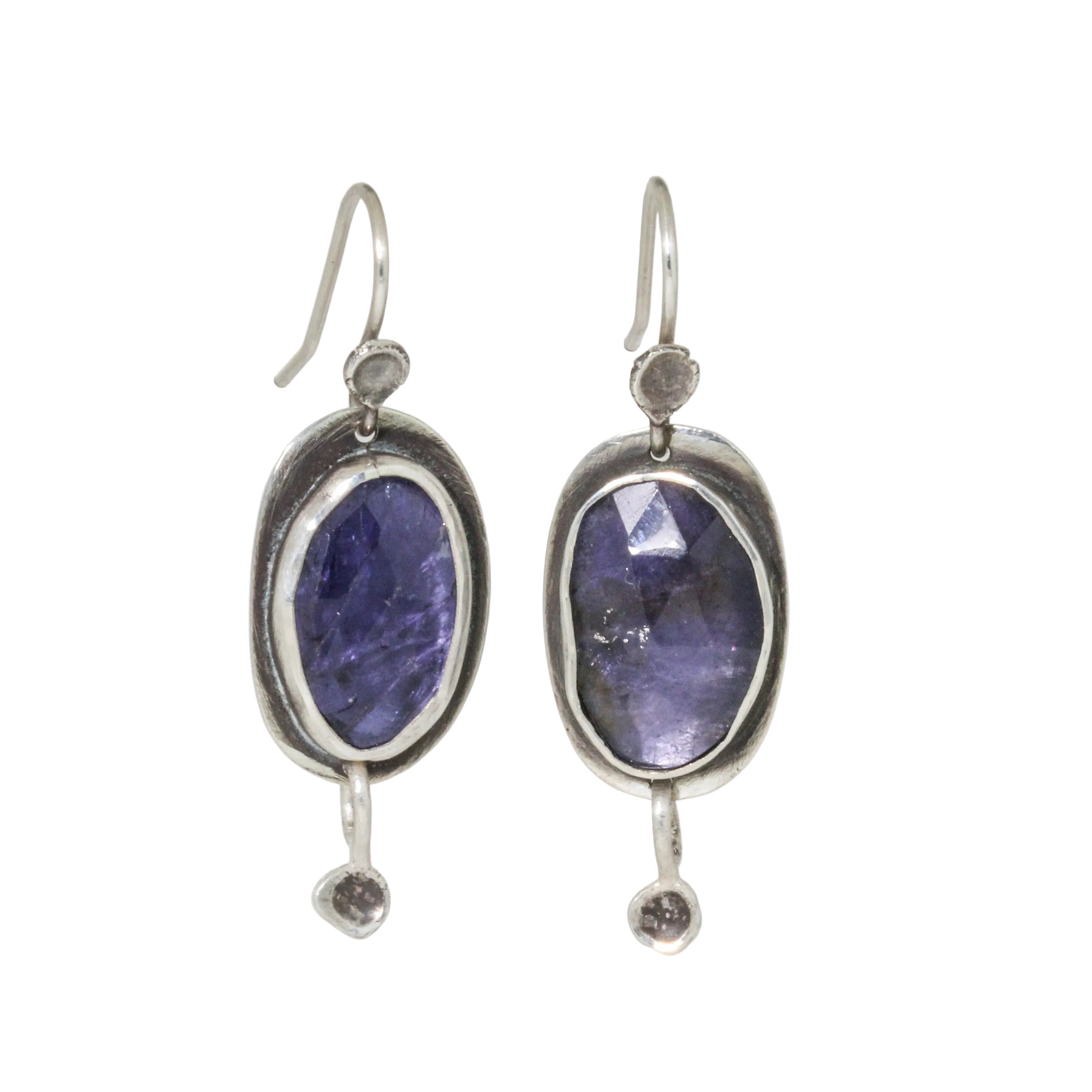 Iolite Pansy Drop Earrings-Glacier Lily