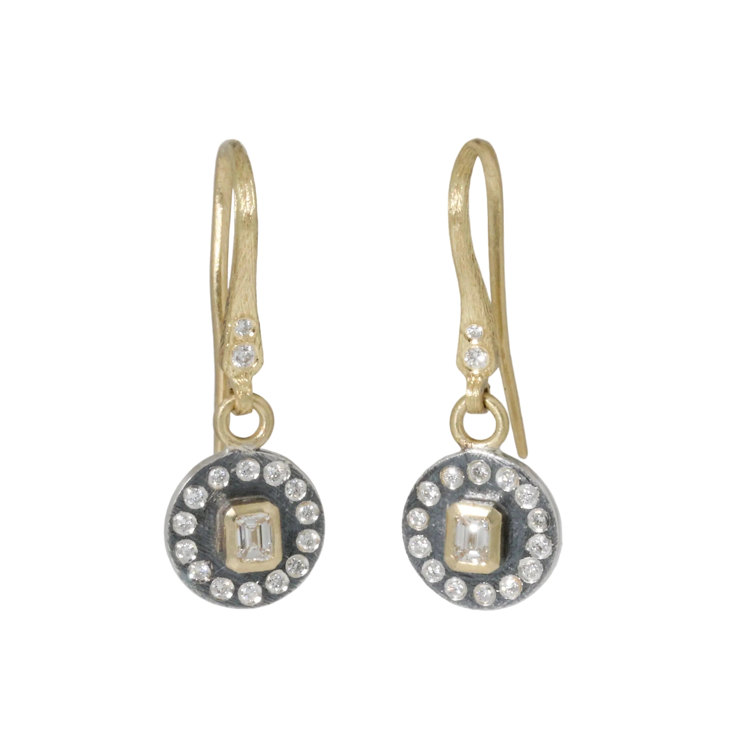 Junia Emerald Cut Diamond Earrings-Rene Escobar