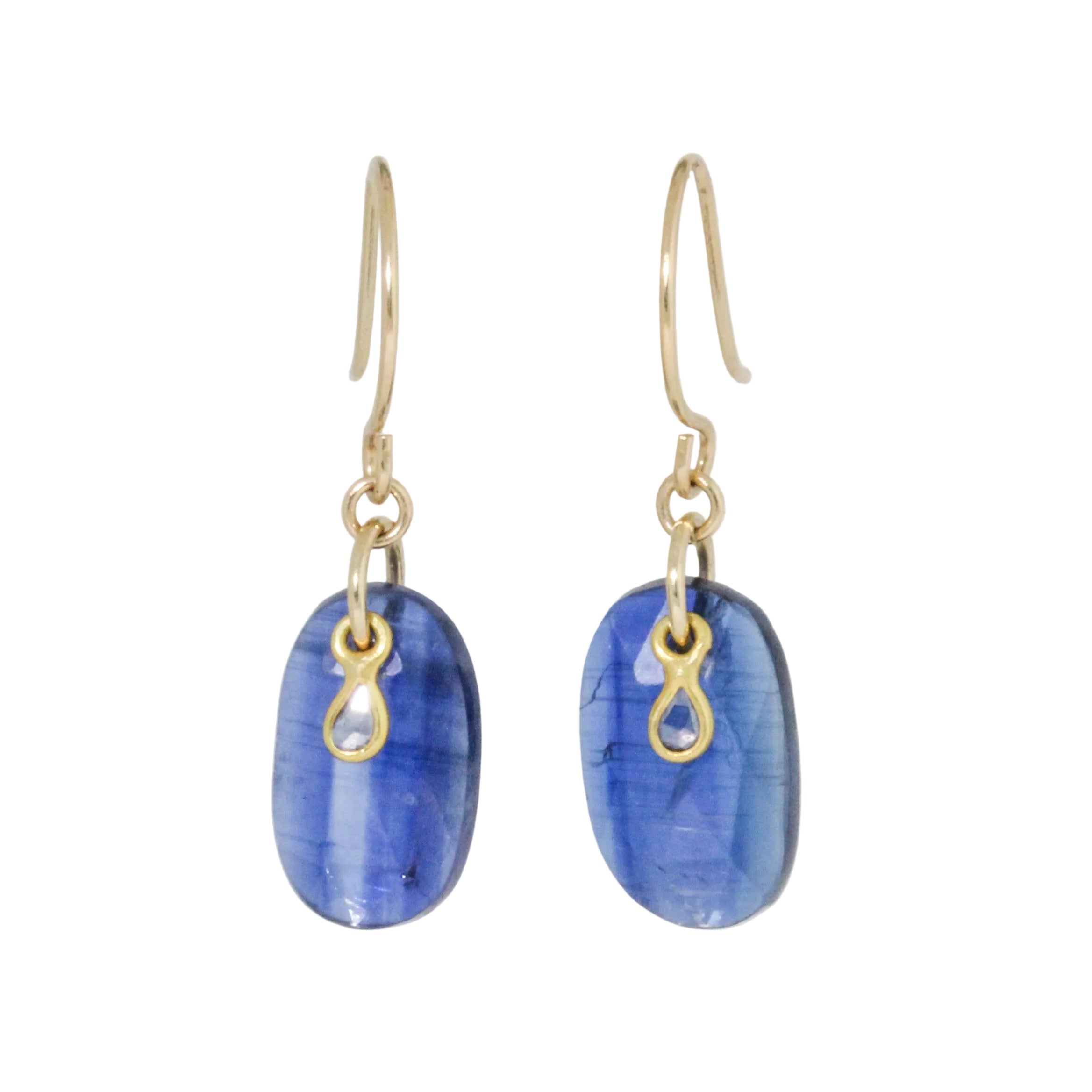 Kyanite + Mini Diamond Earrings-Margaret Solow