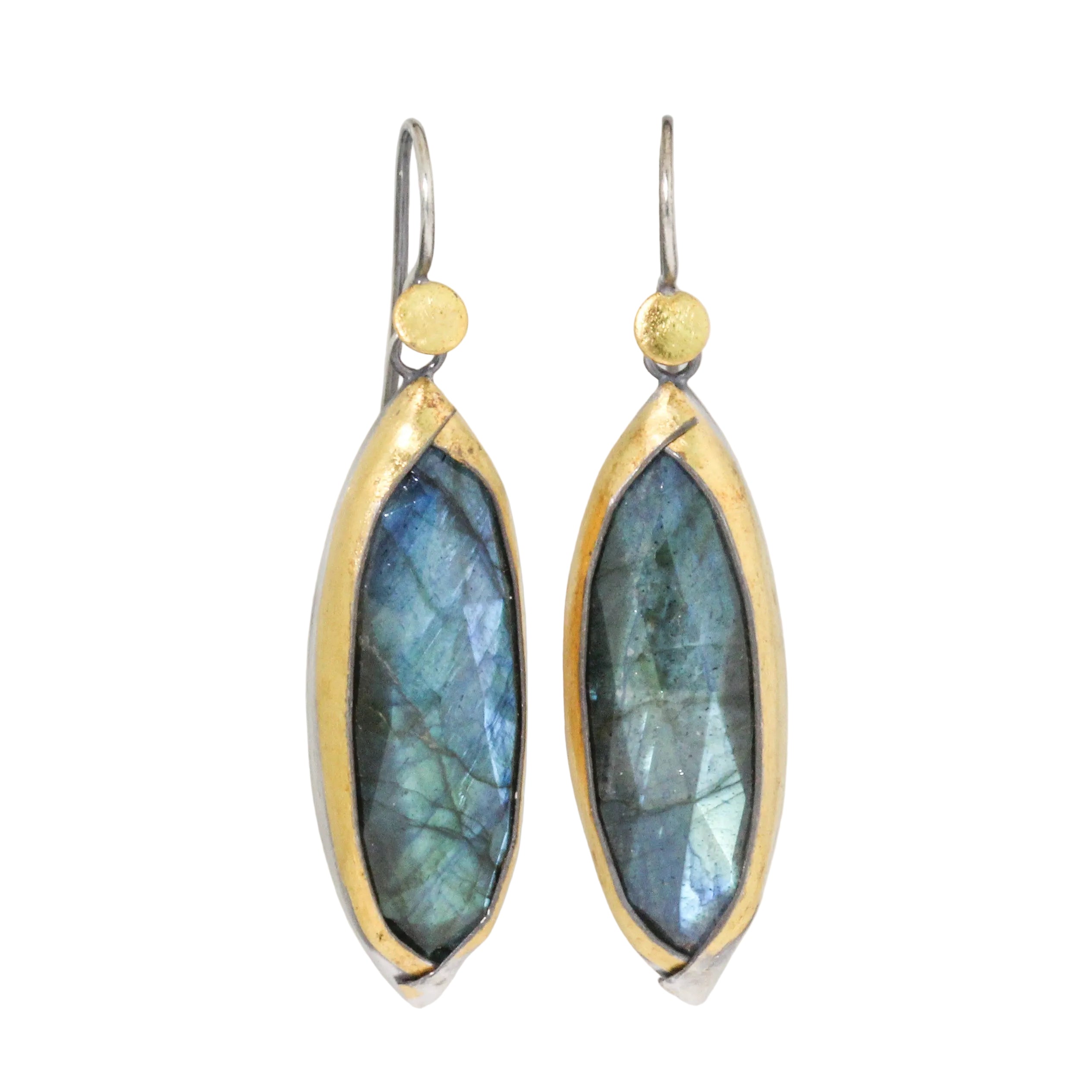 Labradorite Folded Drop Earrings-Austin Titus