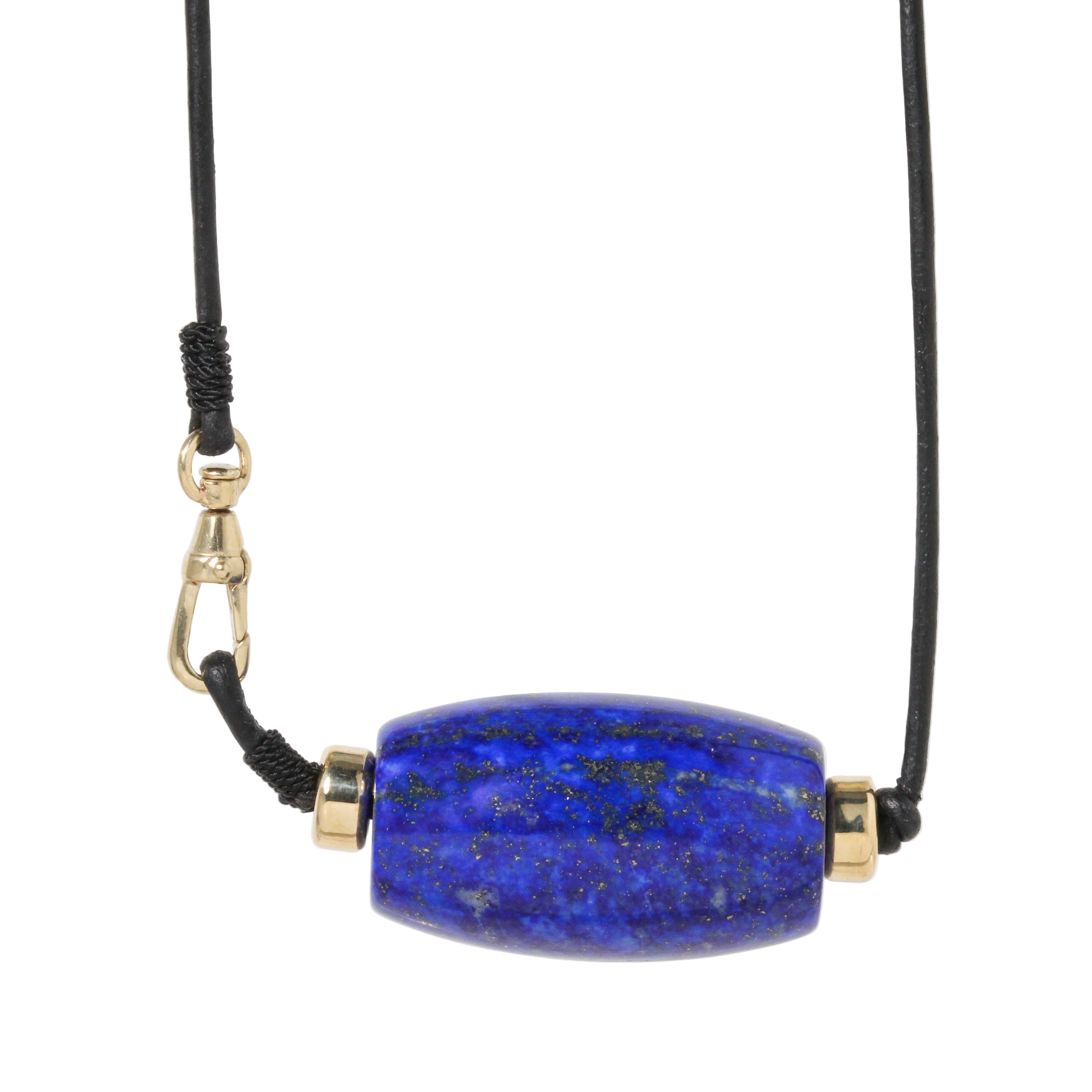 Lapis Barrel Necklace Necklace-Zoë Chicco