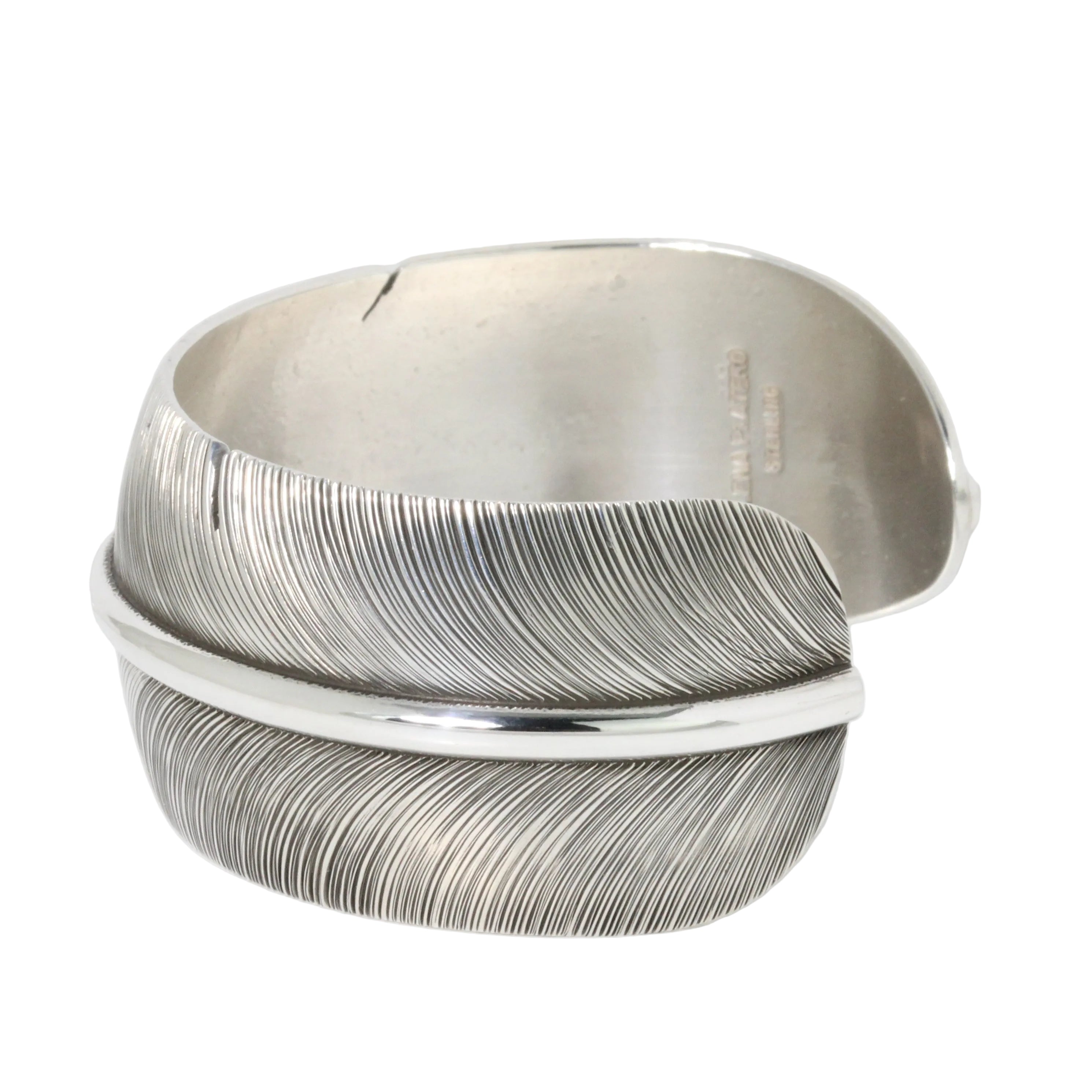 Large Feather Cuff Bracelet by Lena Platero-Southwest