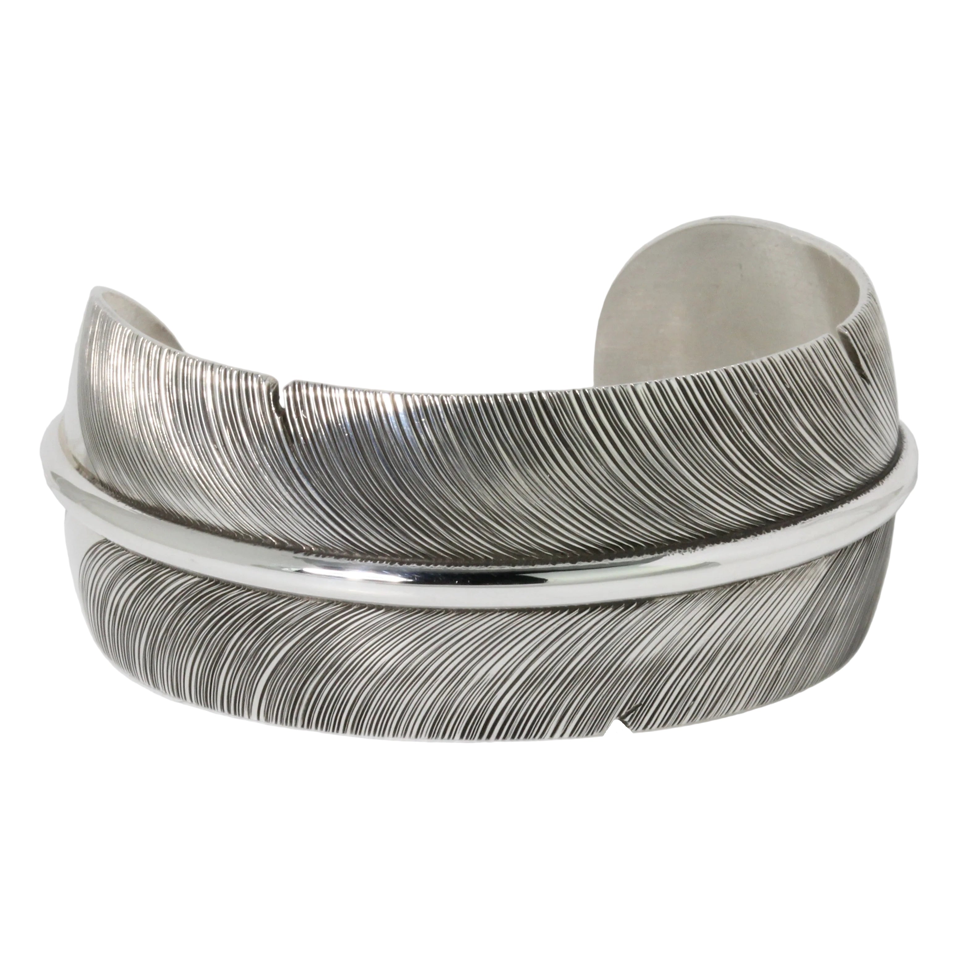 Large Feather Cuff Bracelet by Lena Platero-Southwest