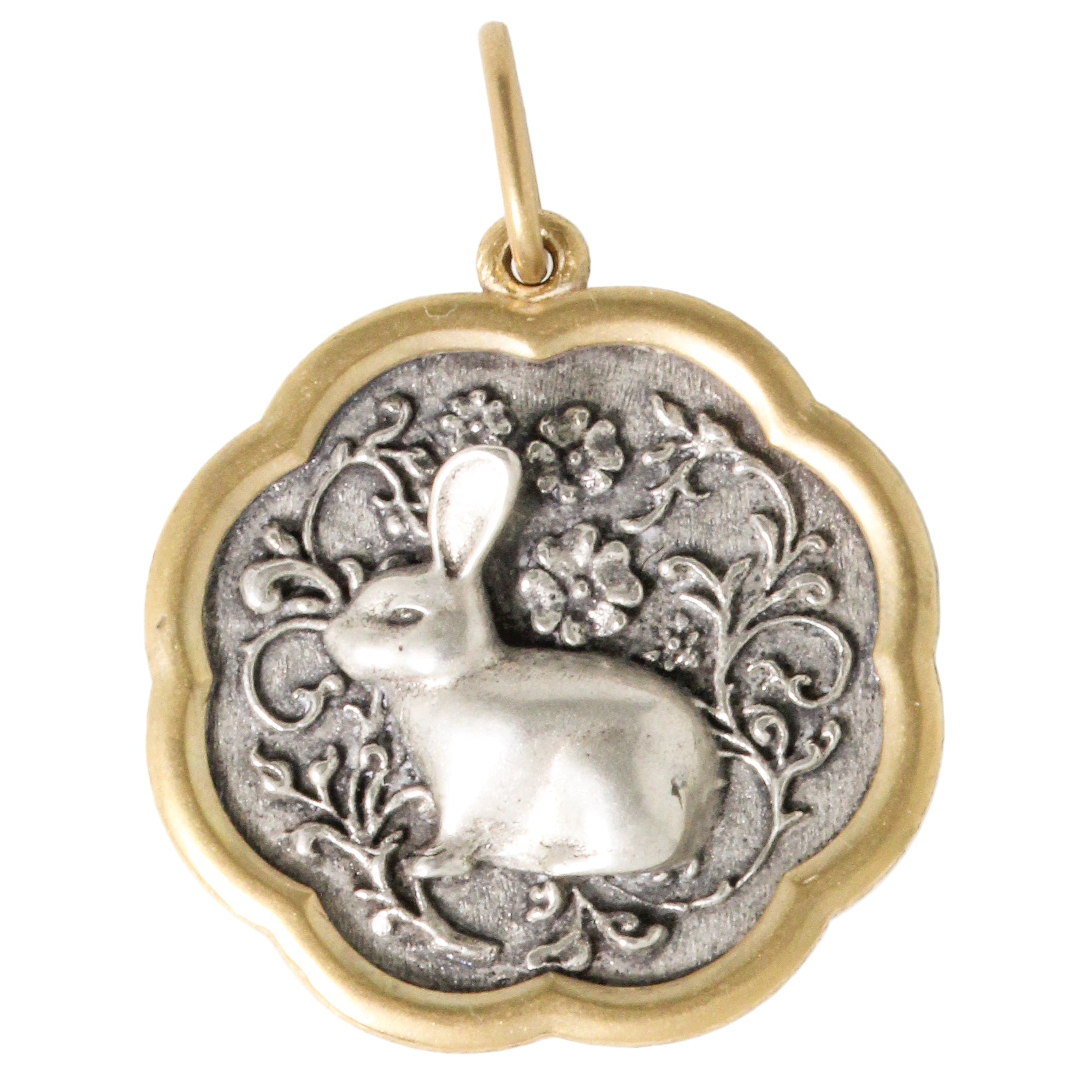 Large Floral Rabbit Charm-Erica Molinari