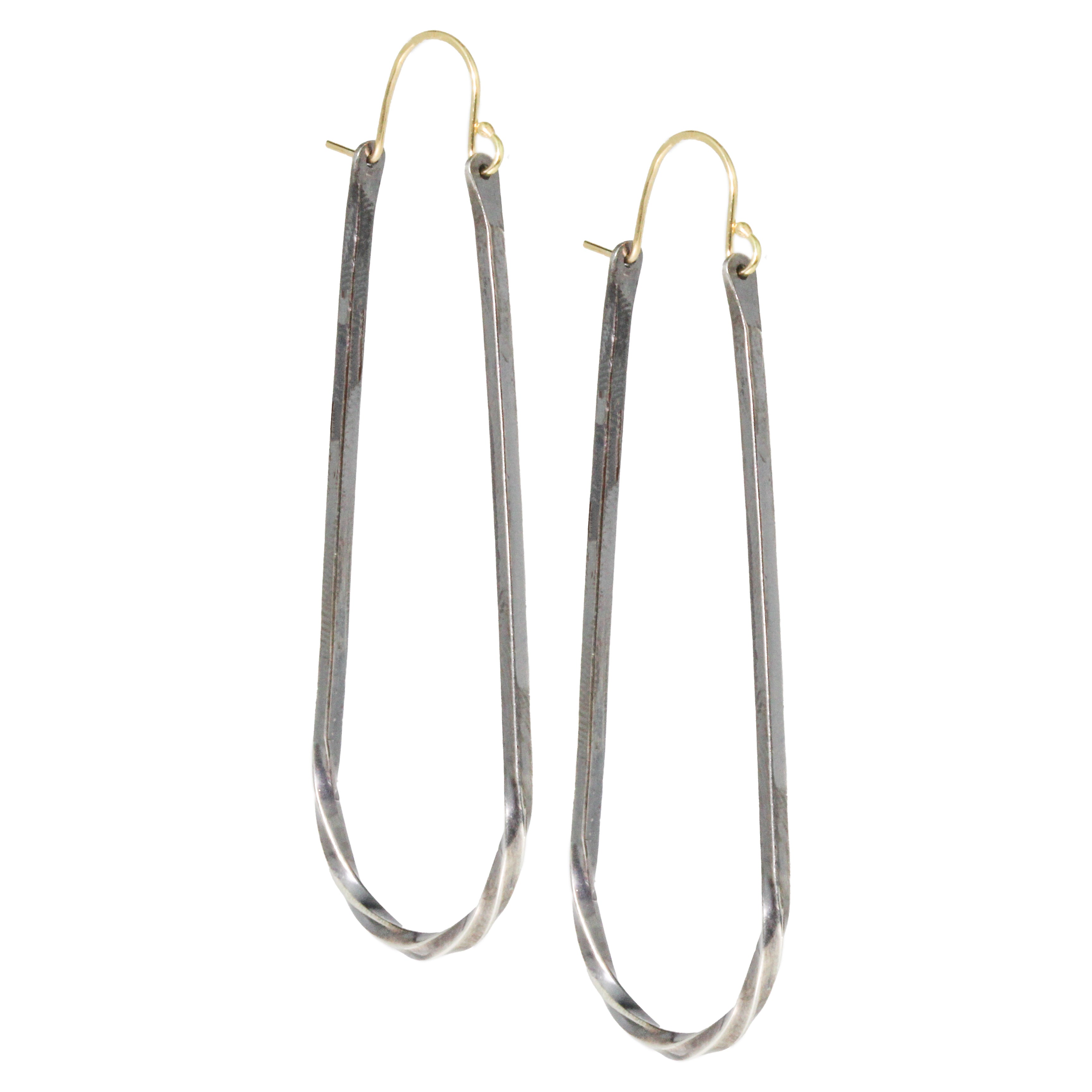 Large Oblong Bias Hoop Earrings-Sarah McGuire