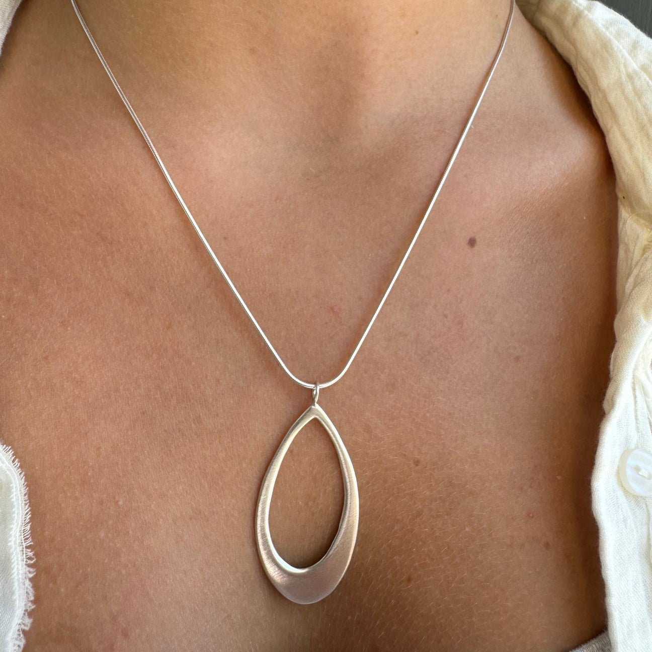 Large Open Tapered Leaf Necklace-Philippa Roberts