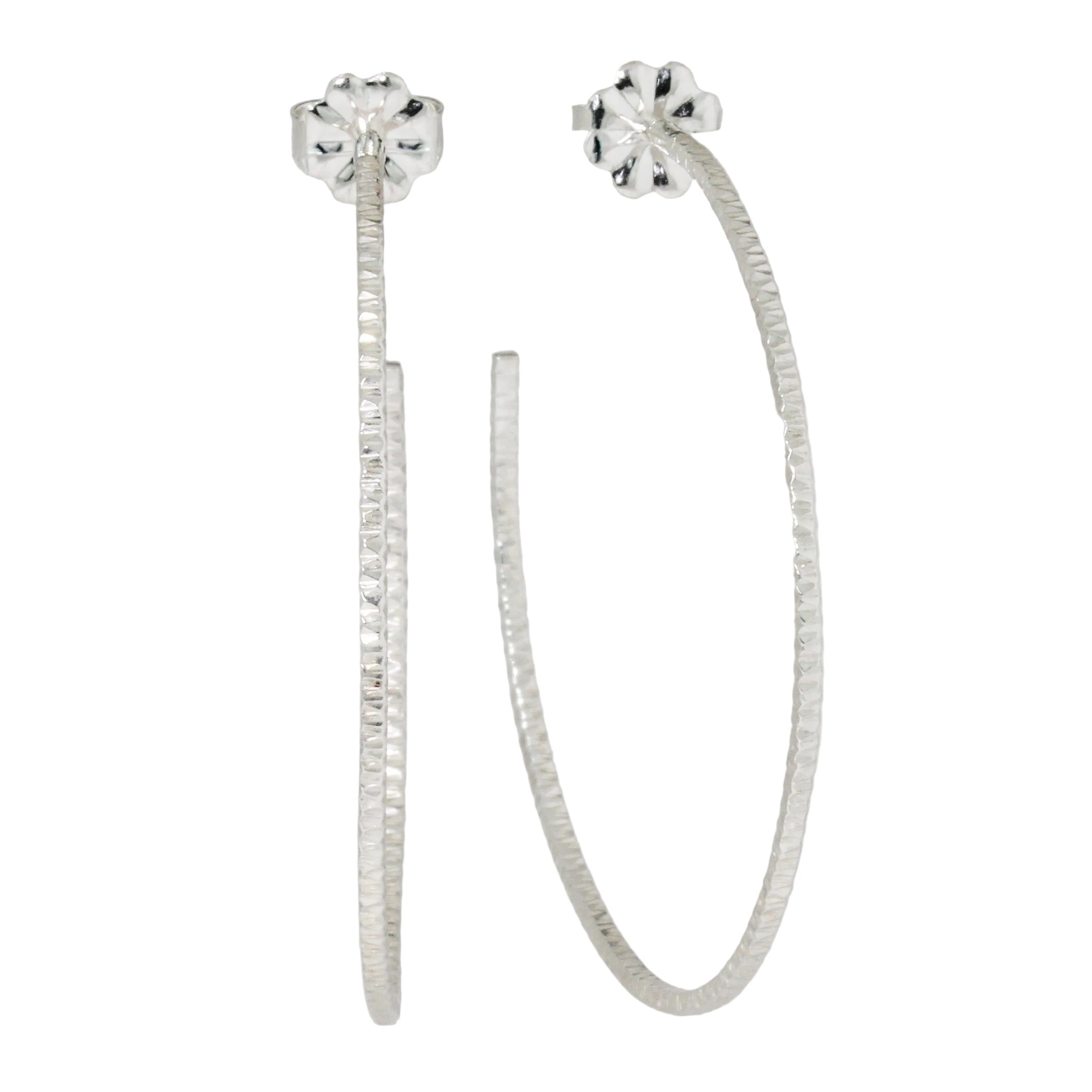 Large Textured Hoop Earrings-Philippa Roberts