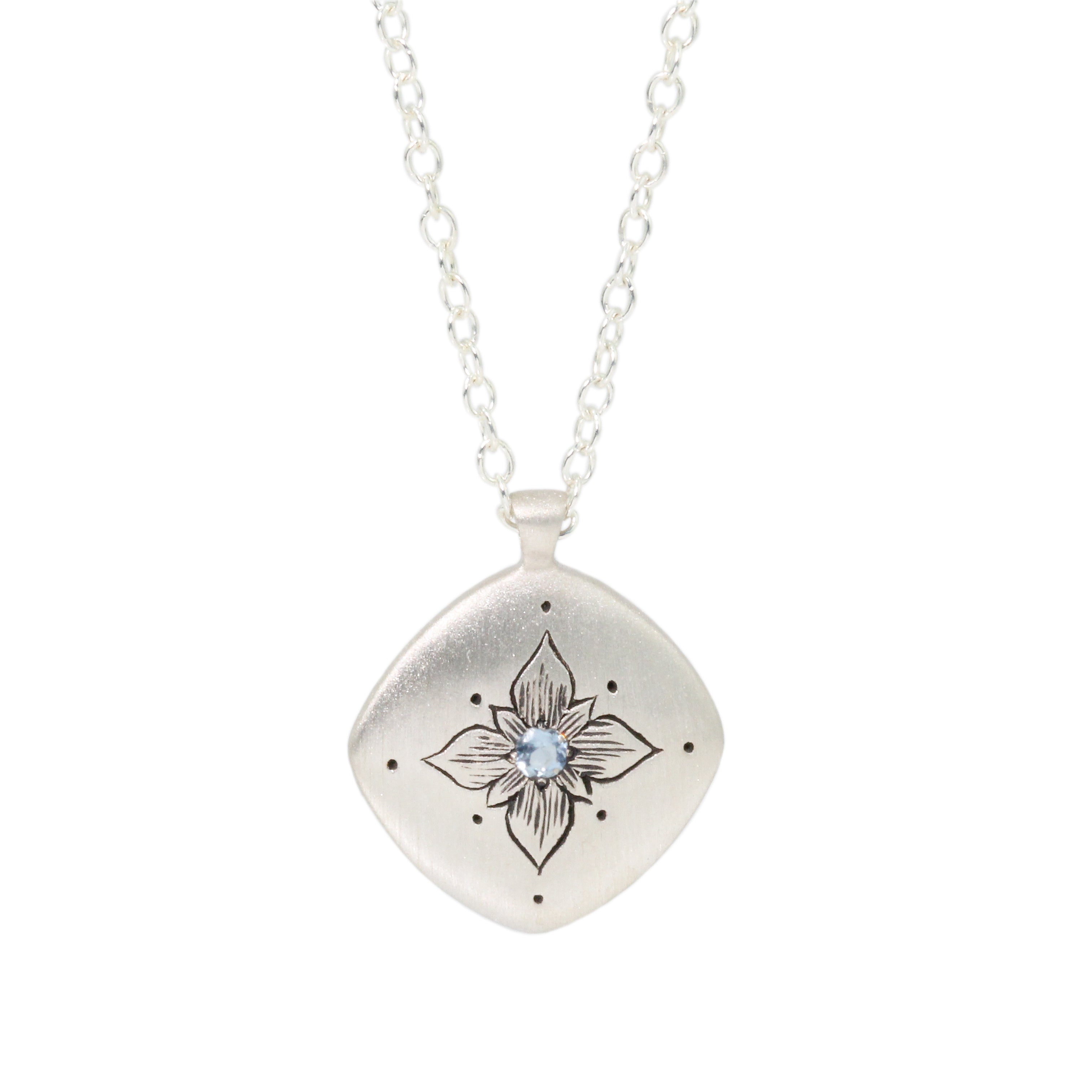 Lotus Aquamarine Necklace-Adel Chefridi