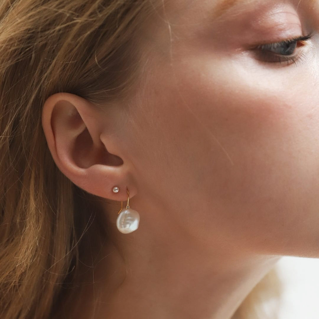 Lustrous Pearl Drop Earrings-TAI