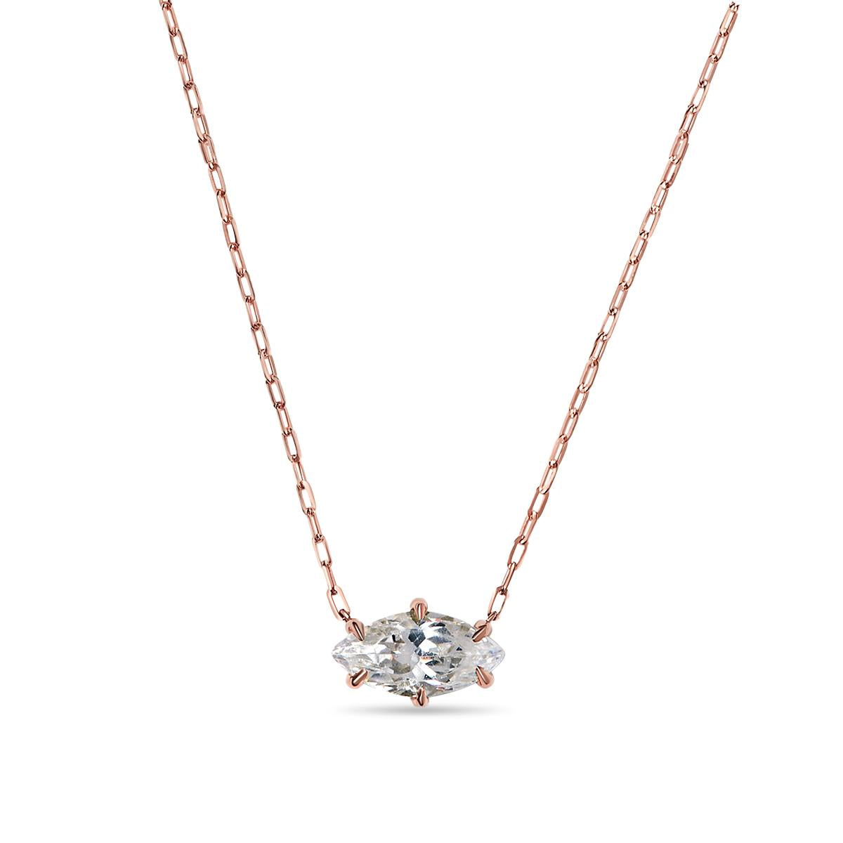 Marquise Diamond Pendant Necklace-Unbridaled Collective