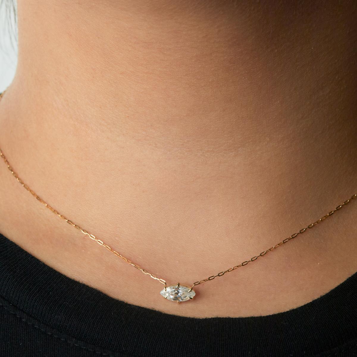 Marquise Diamond Pendant Necklace-Unbridaled Collective