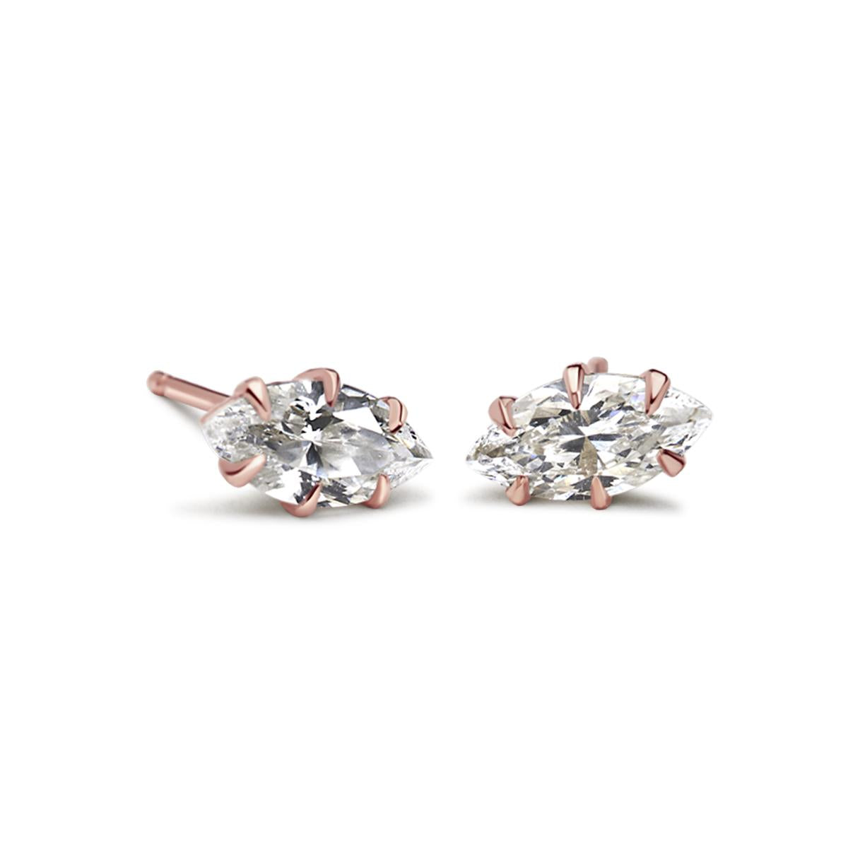 Marquise Diamond Stud Earrings-Unbridaled Collective
