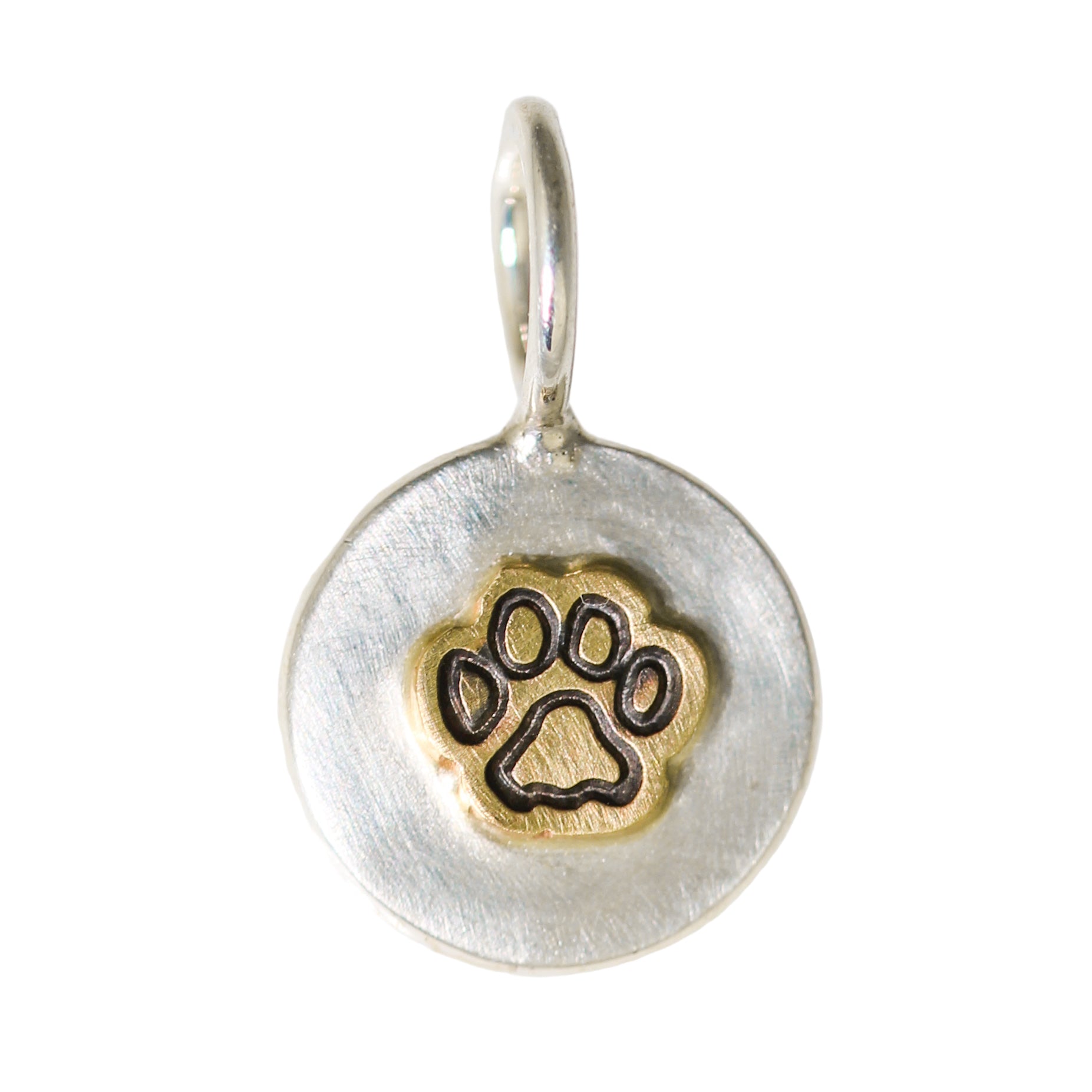Mini Round 14k Raised Paw Print Charm-Heather B. Moore