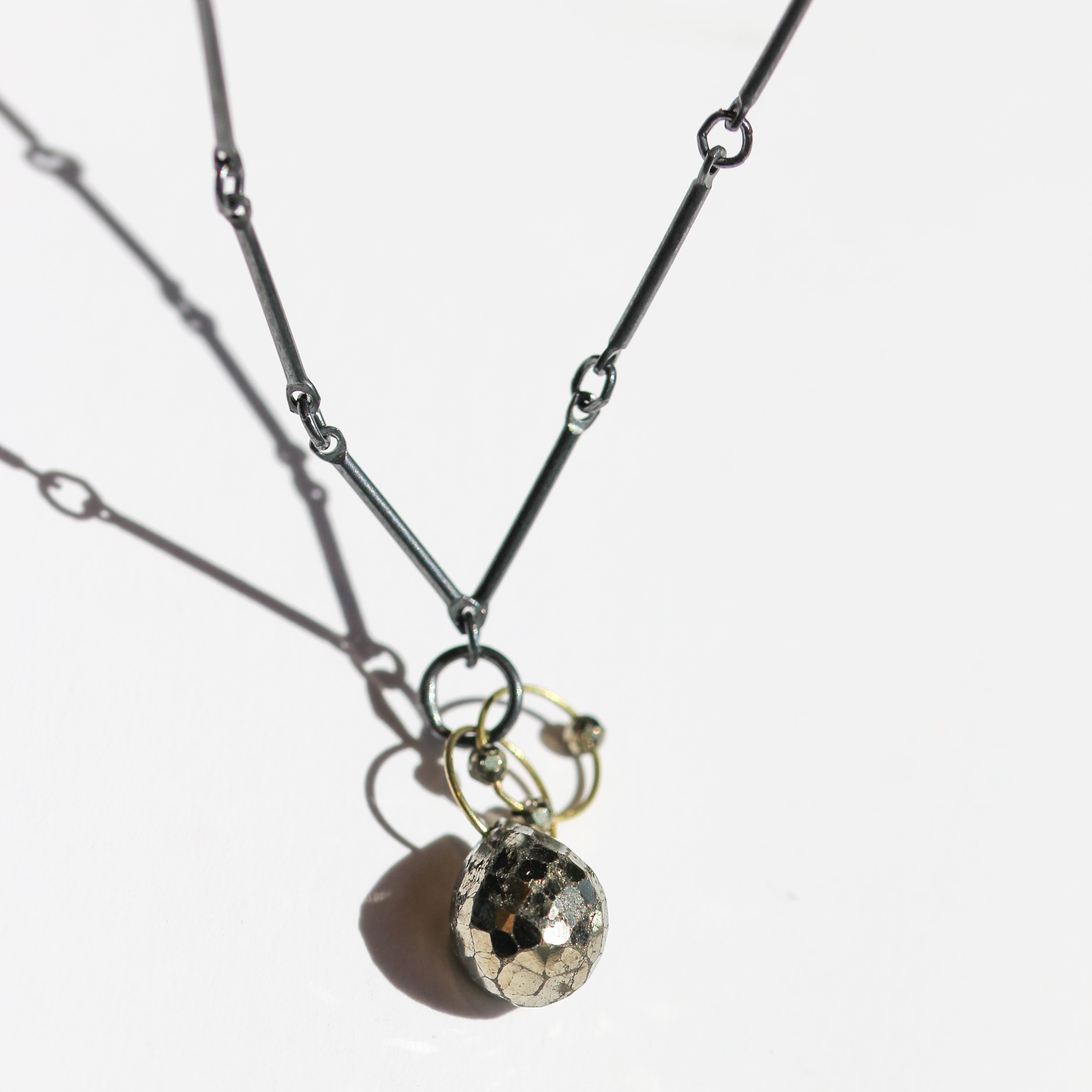 Mini Tangle Pyrite Necklace-Heather Guidero