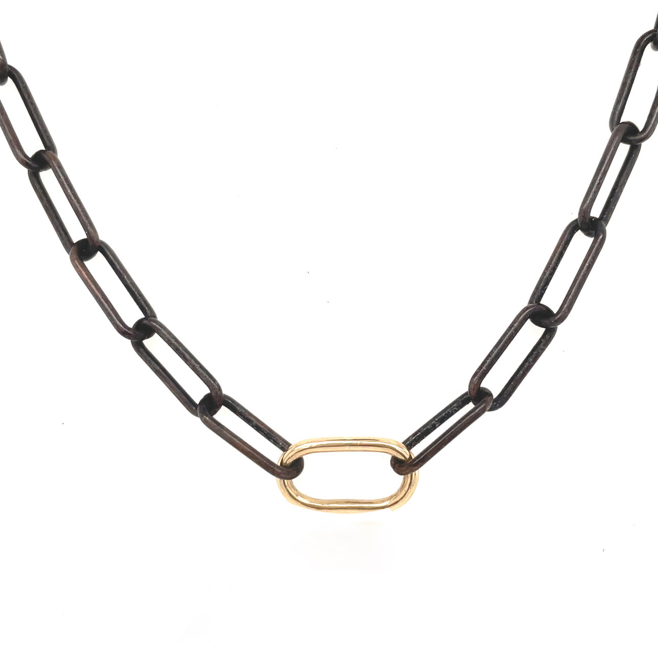 Mixed Metal Paperclip Chain Necklace-Flavia Bennett Designs