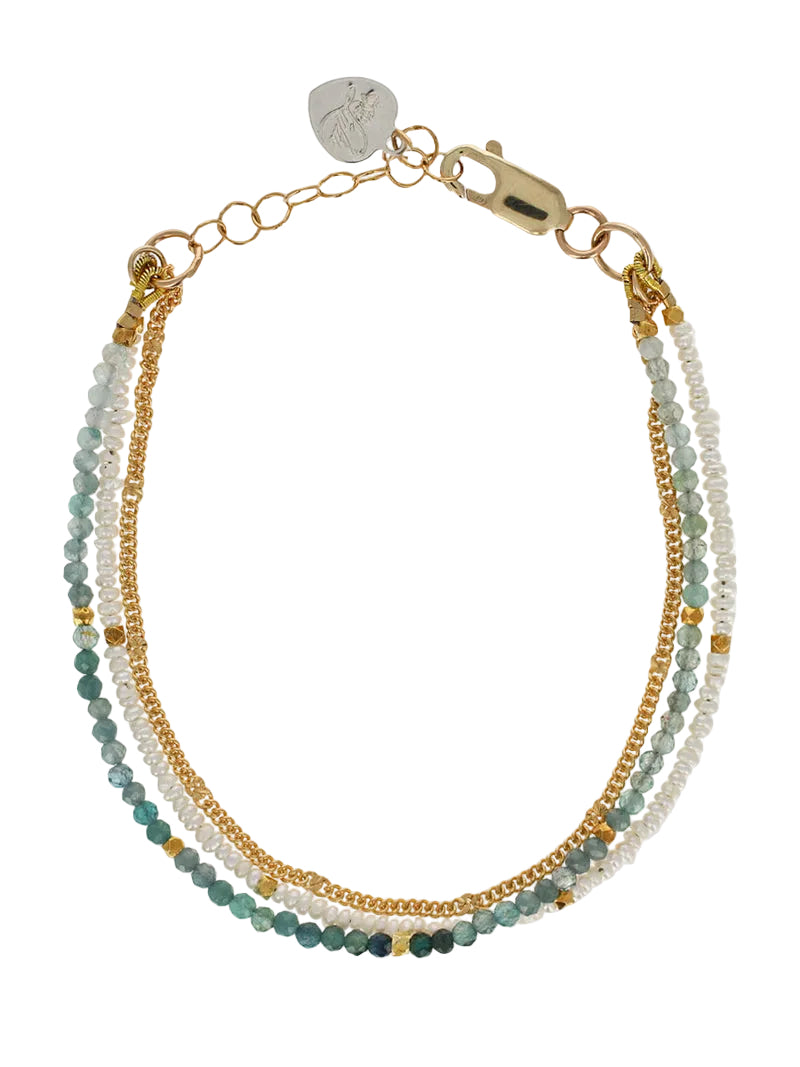 Oasis Pearl and Grandidierite Bracelet-Lulu Designs