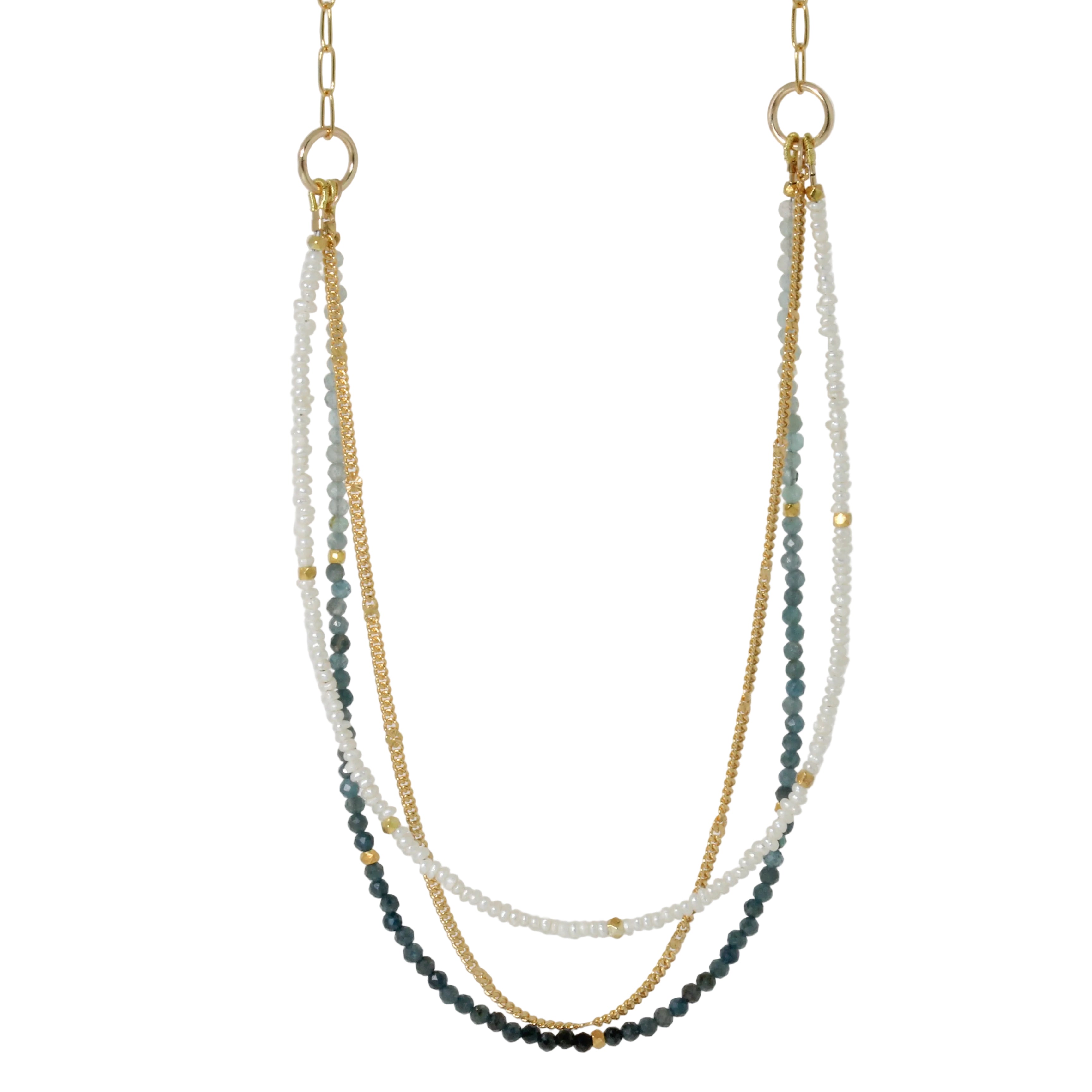 Oasis Pearl and Grandidierite Necklace-Lulu Designs