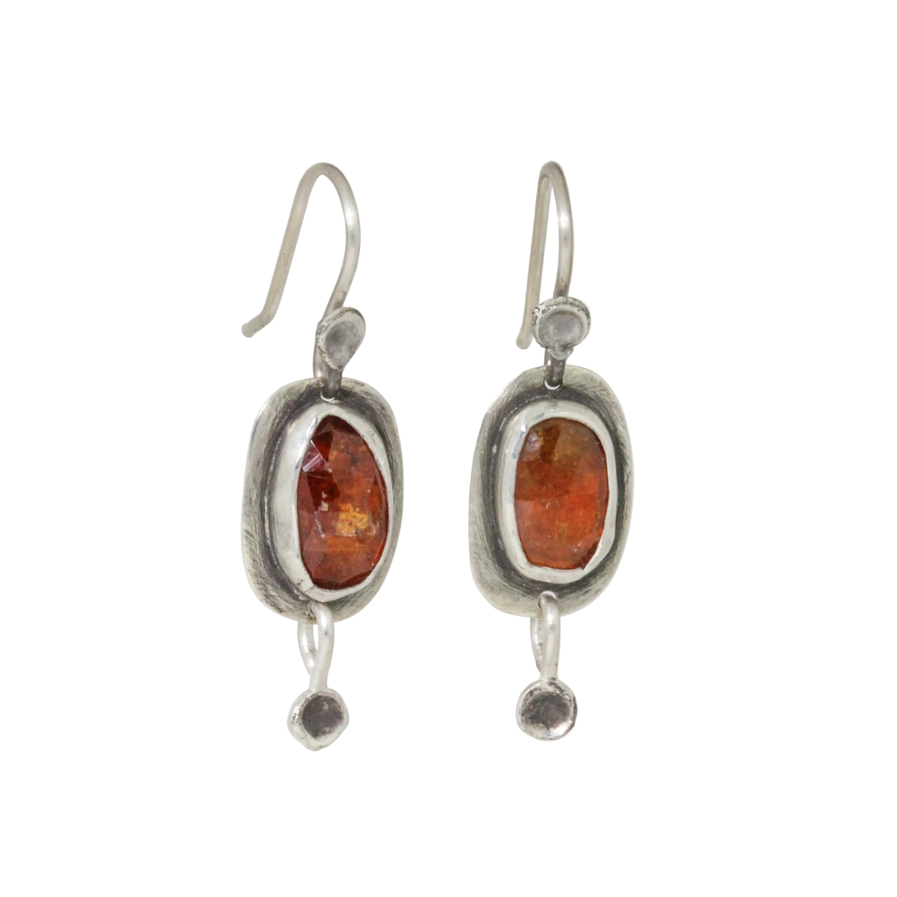 Orange Kyanite Pansy Drop Earrings-Glacier Lily