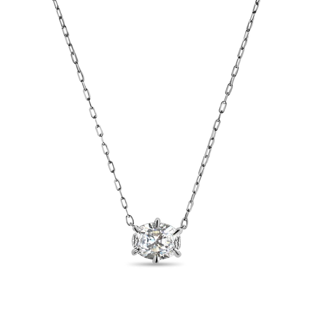 Oval Diamond Pendant Necklace-Unbridaled Collective