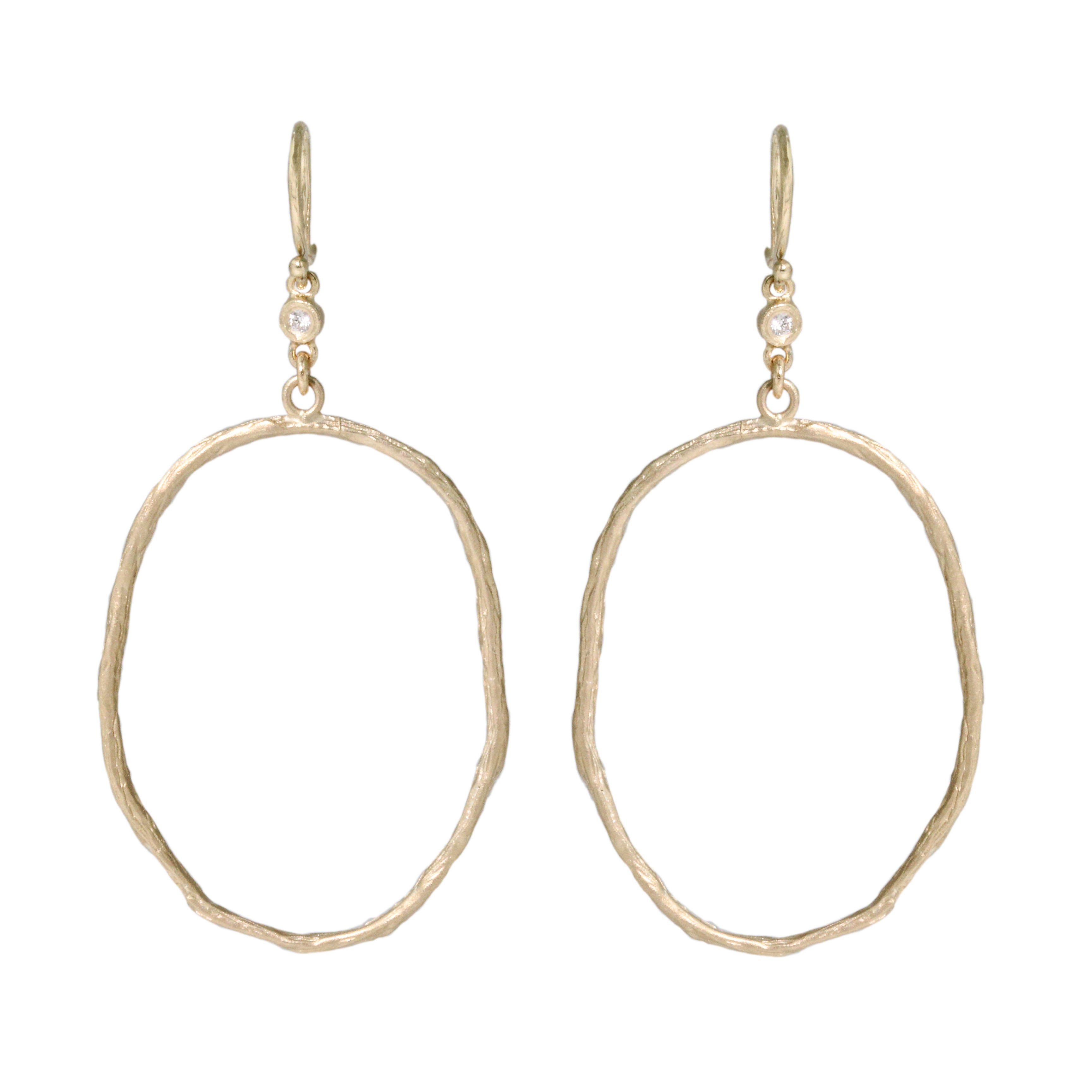 Oval Drop Earrings with Diamonds-Victoria Cunningham
