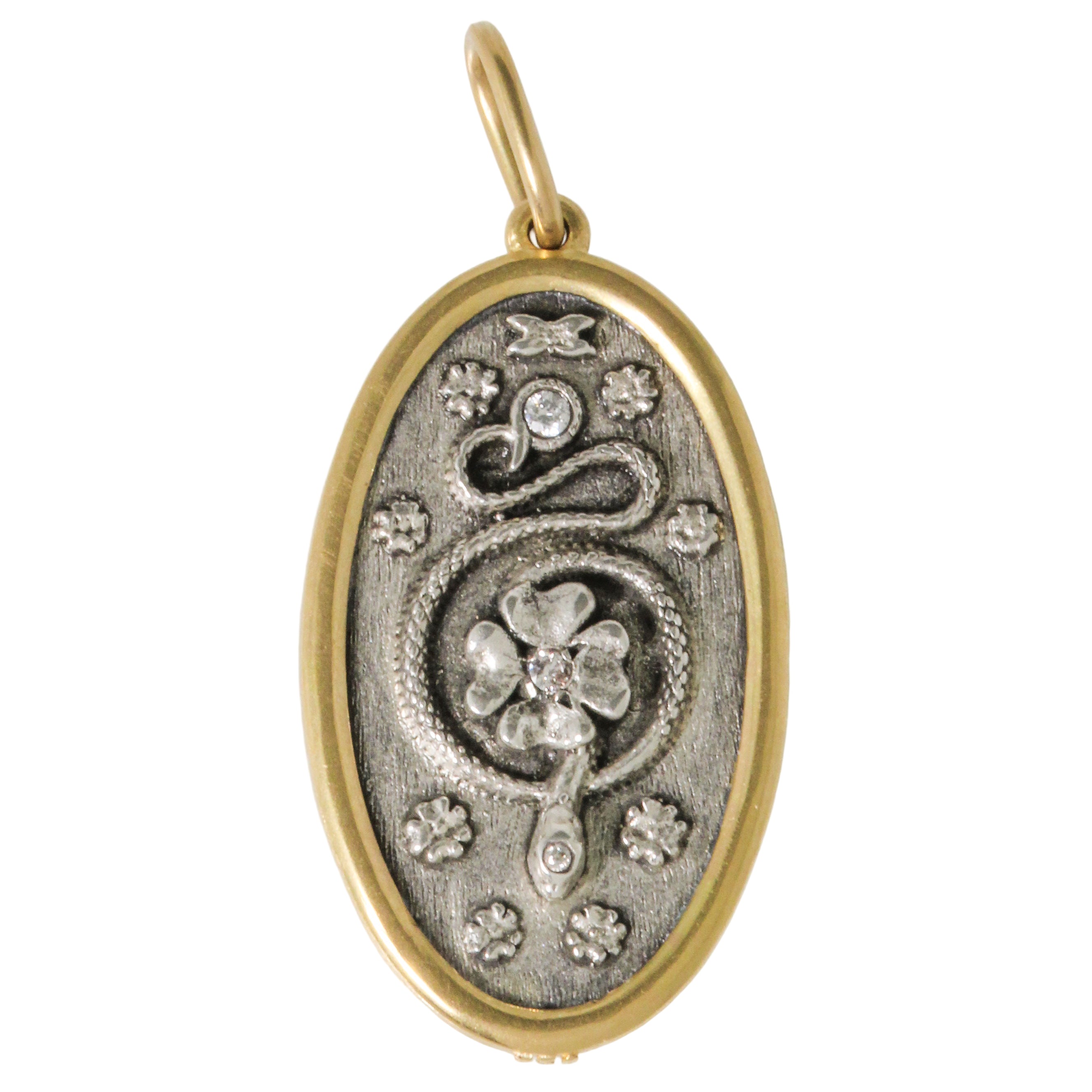 Oval Floral Snake Charm-Erica Molinari