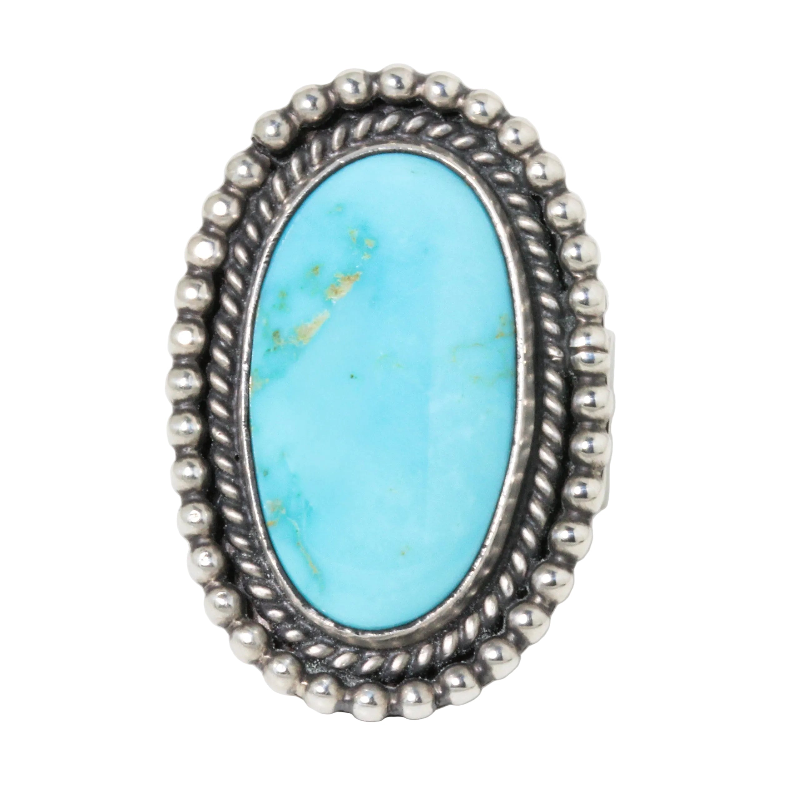 Oval Turquoise Ring by Loretta Delgarito-Southwest