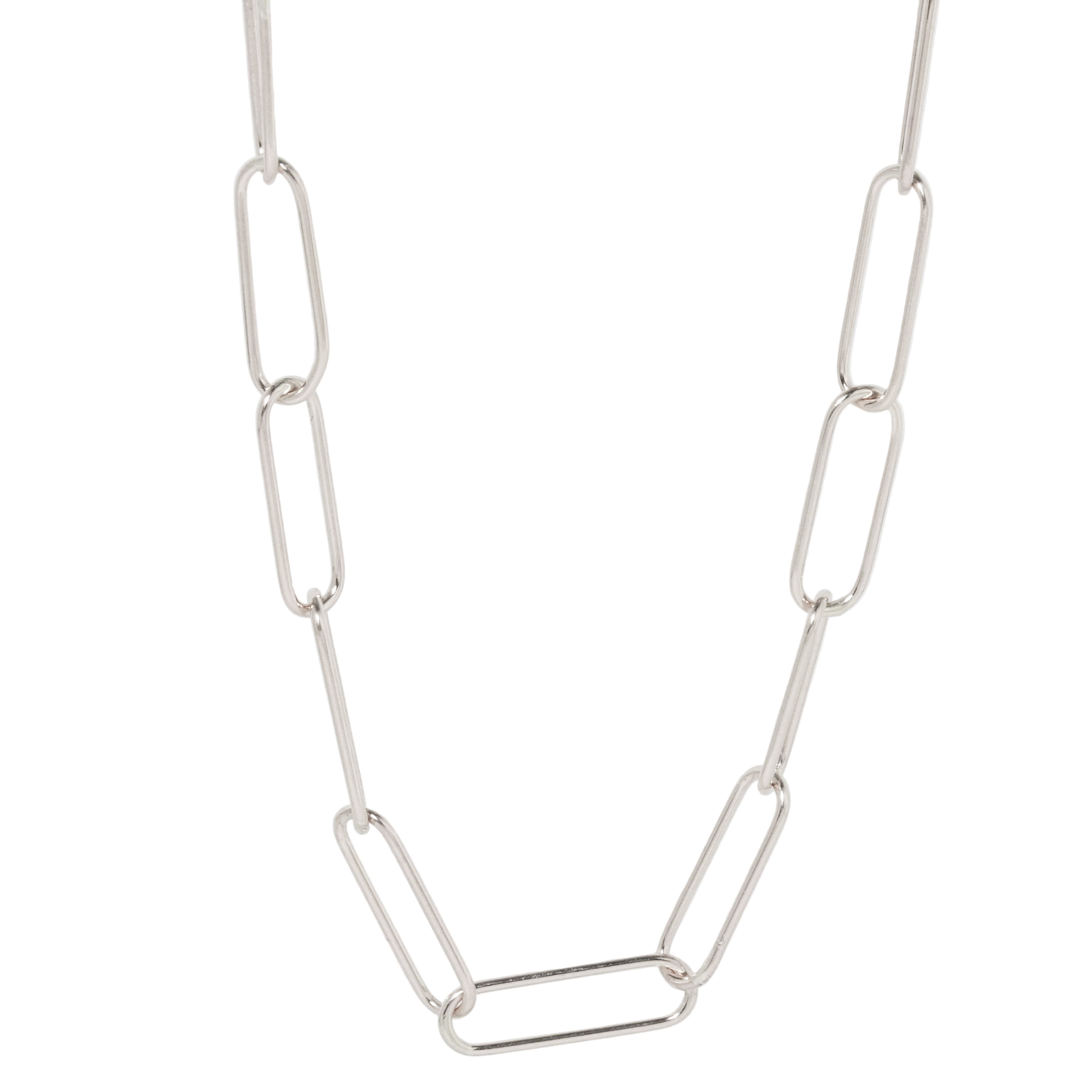 Paperclip Sterling Link Necklace-Chemistry Jewelry