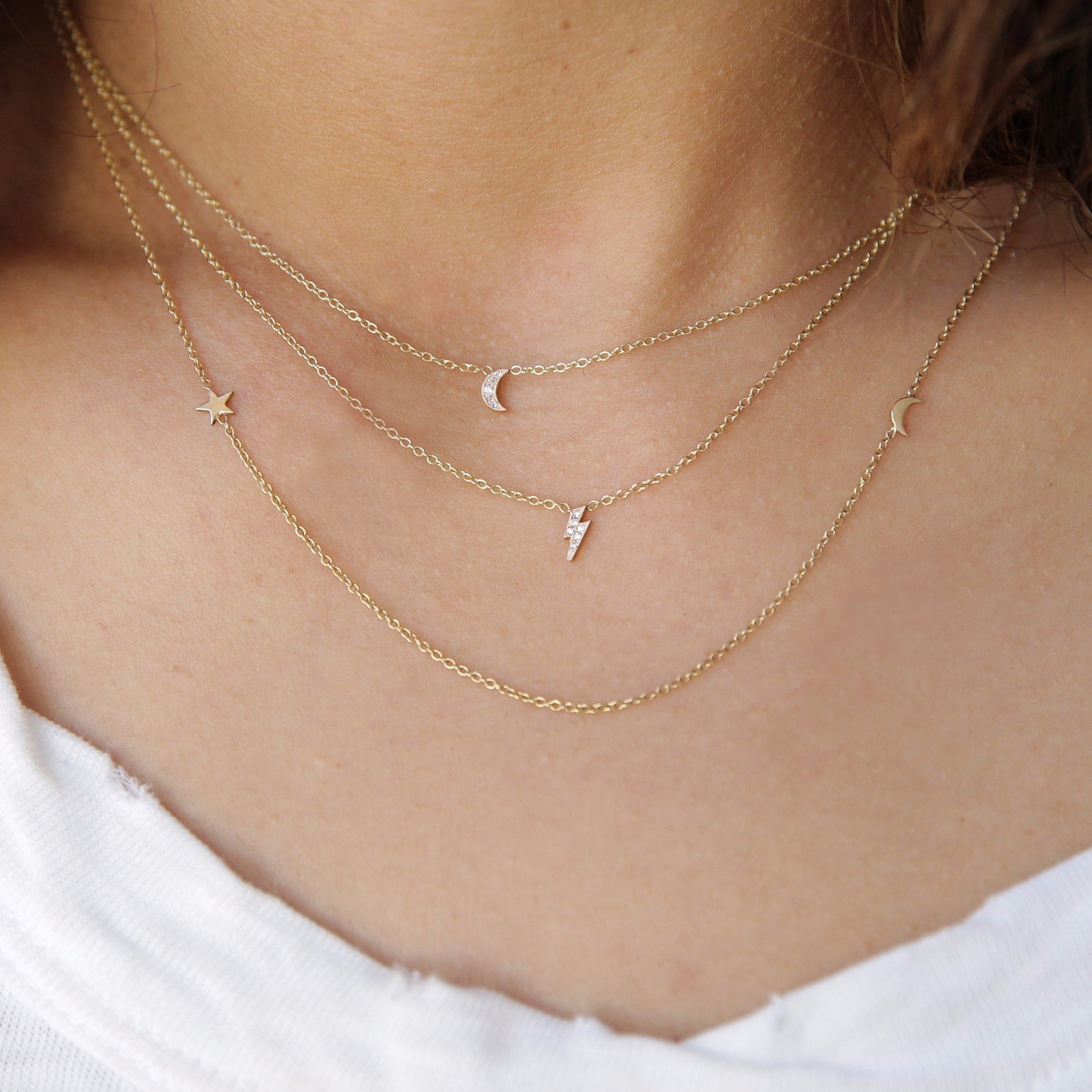 Pave Bolt Necklace-Zoë Chicco