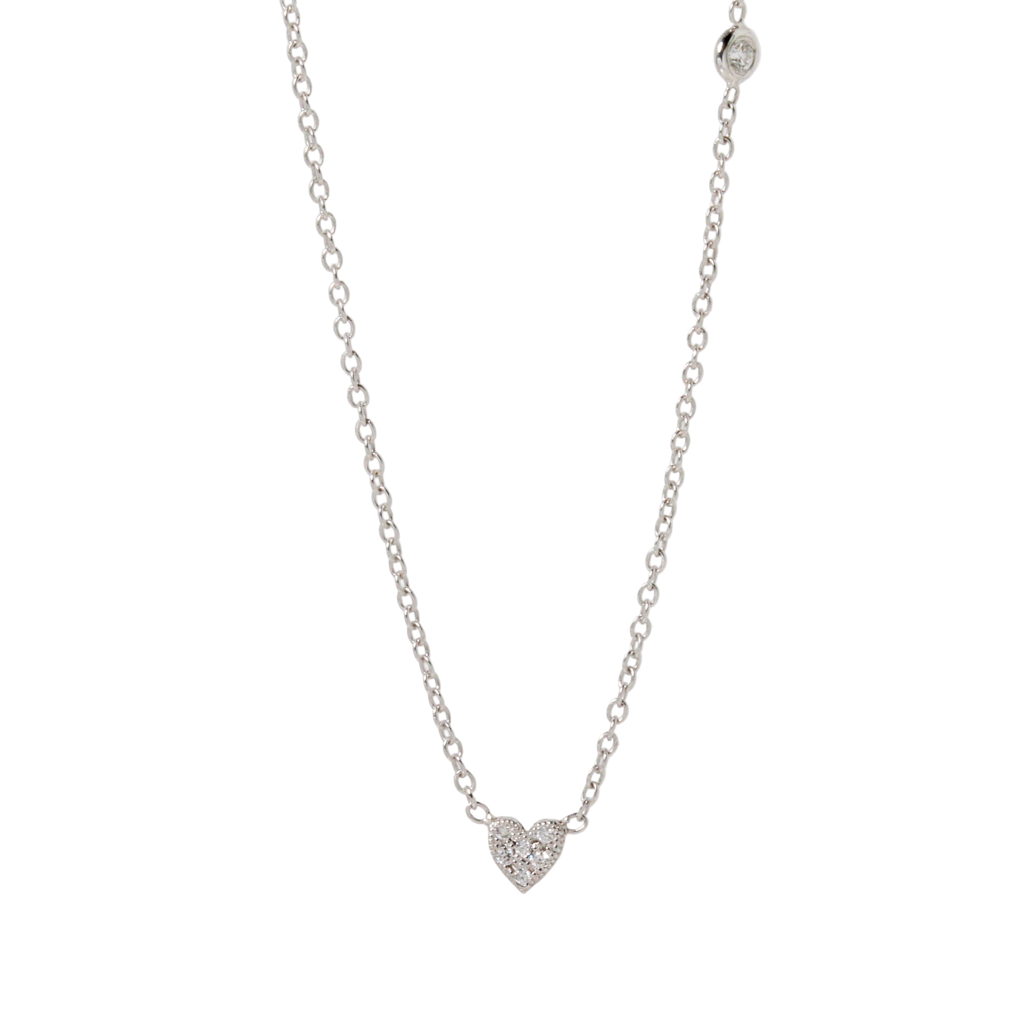 Pave Heart and Diamond Necklace-Zoë Chicco