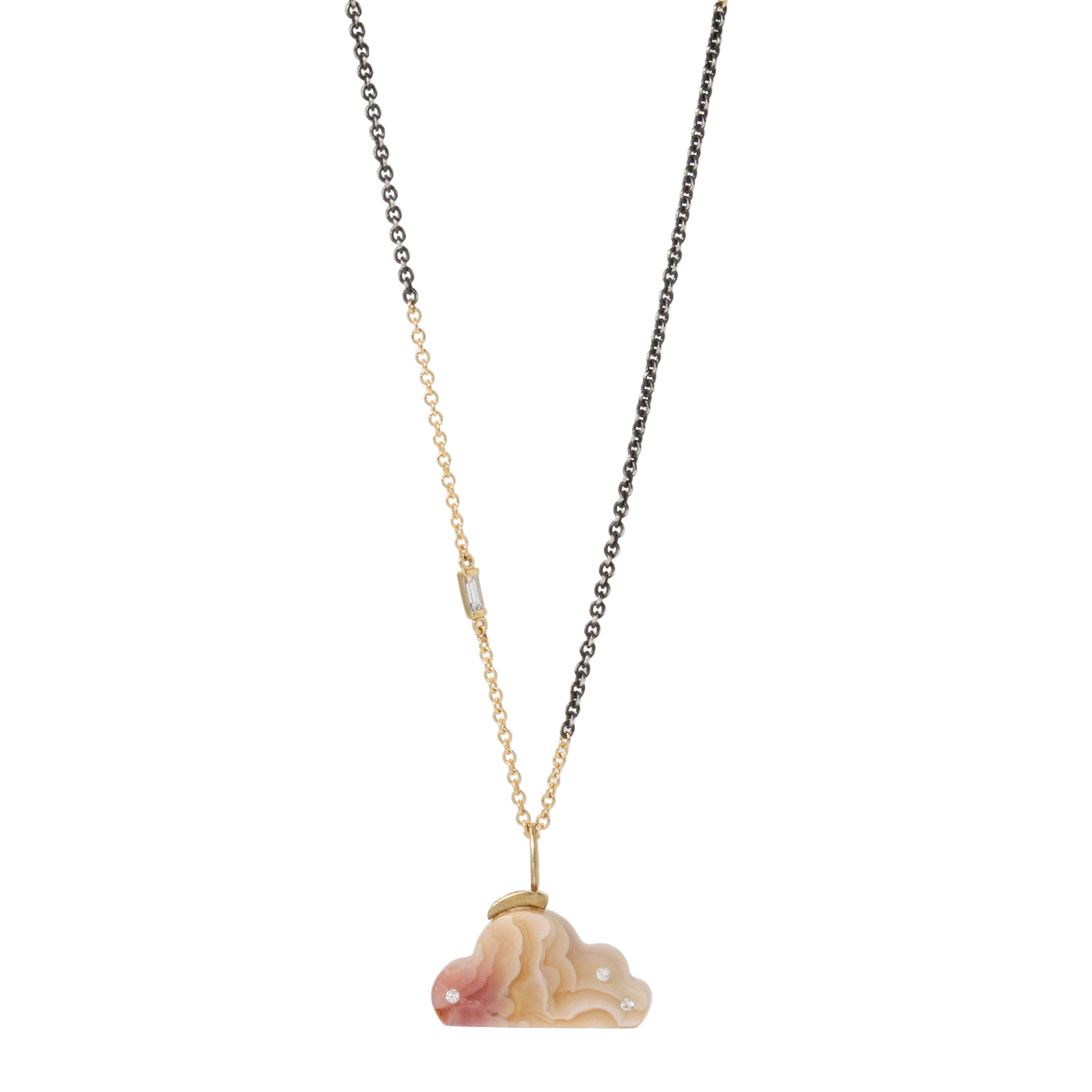 Peach Agate Cloud Necklace-Karin Luvaas