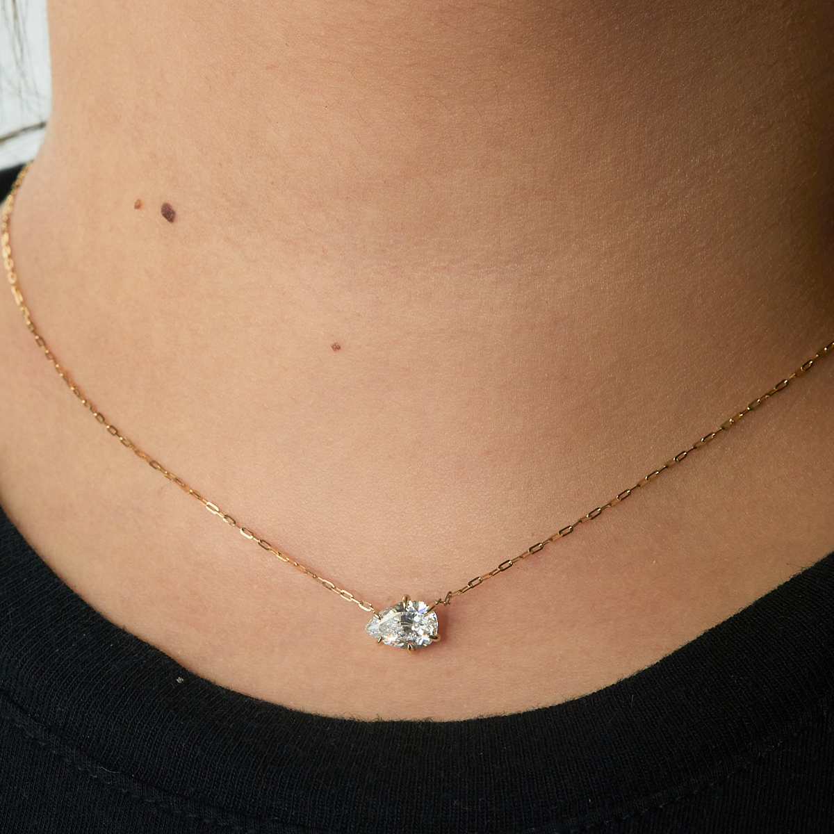 Teardrop Diamond Pendant Necklace