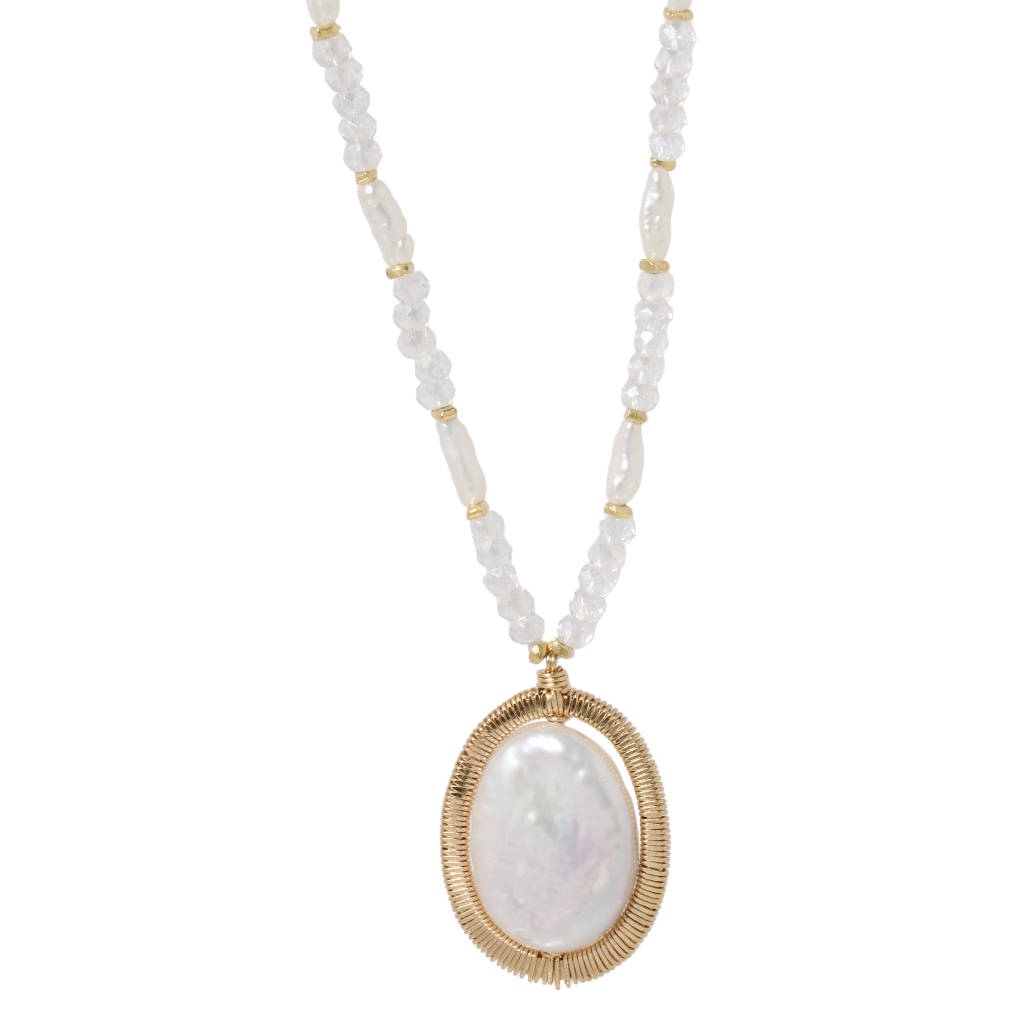 Pearl and Crystal Necklace-Dana Kellin