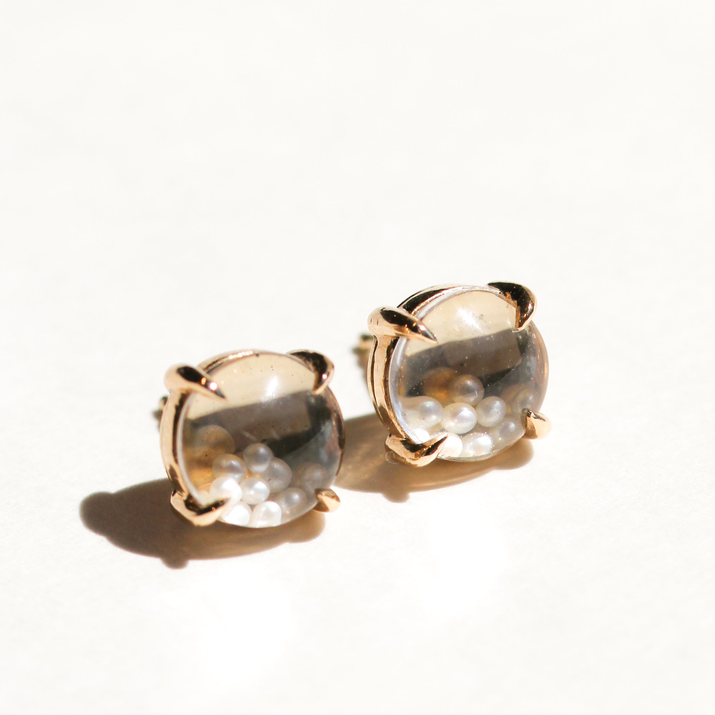 Pearl Shaker Stud Earrings-Emma Brooke