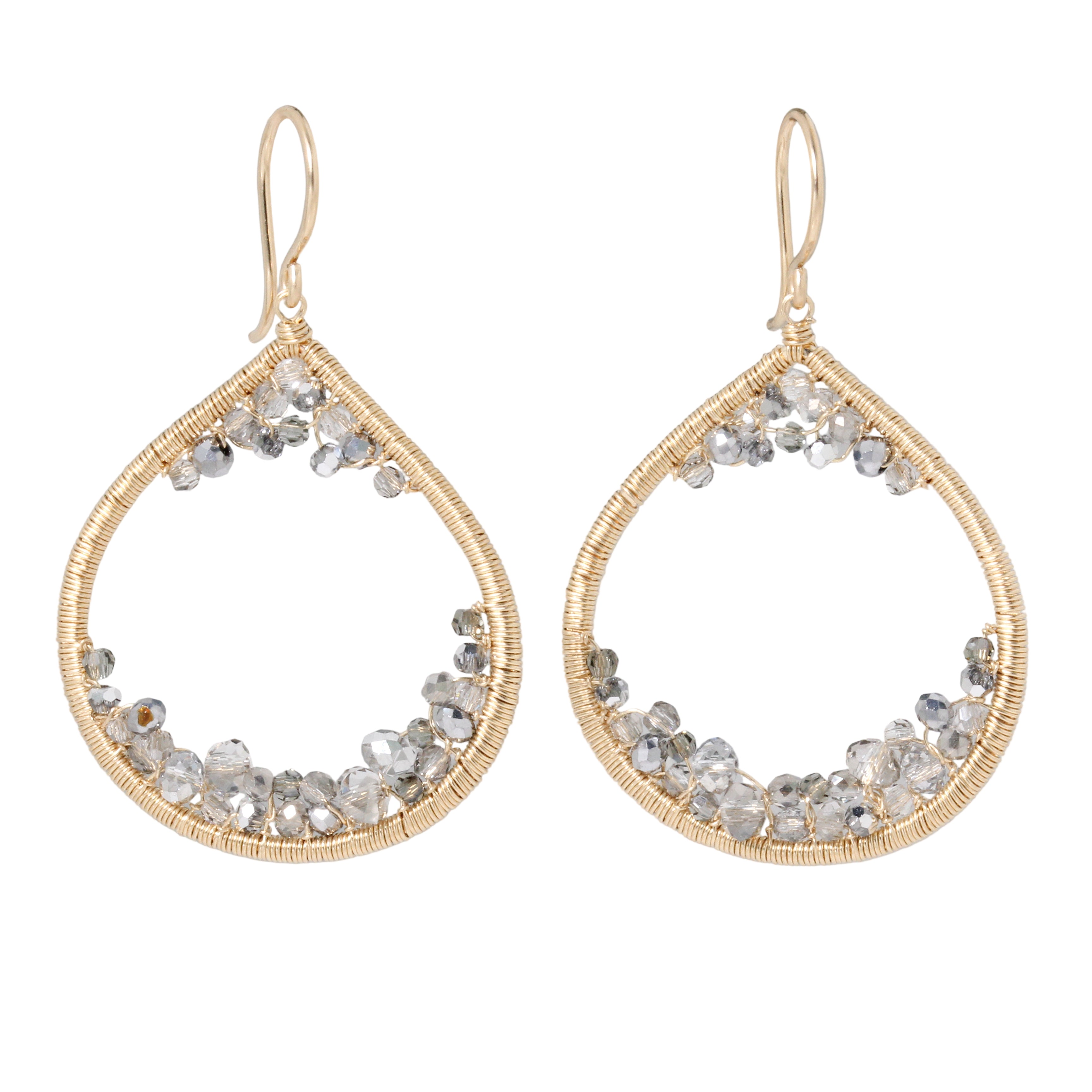 Pewter Open Teardrop Earrings-Dana Kellin