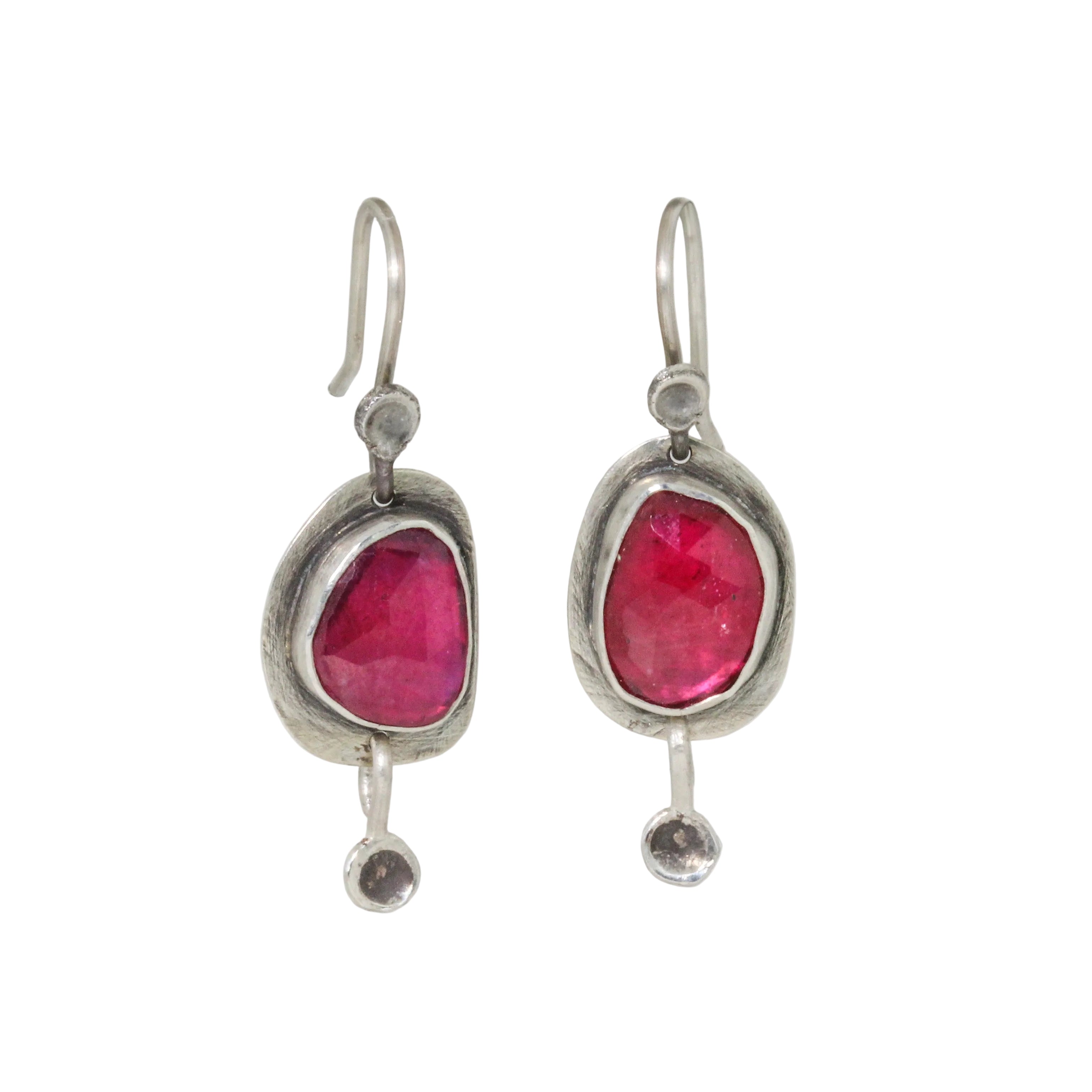 Pink Sapphire Pansy Drop Earrings-Glacier Lily