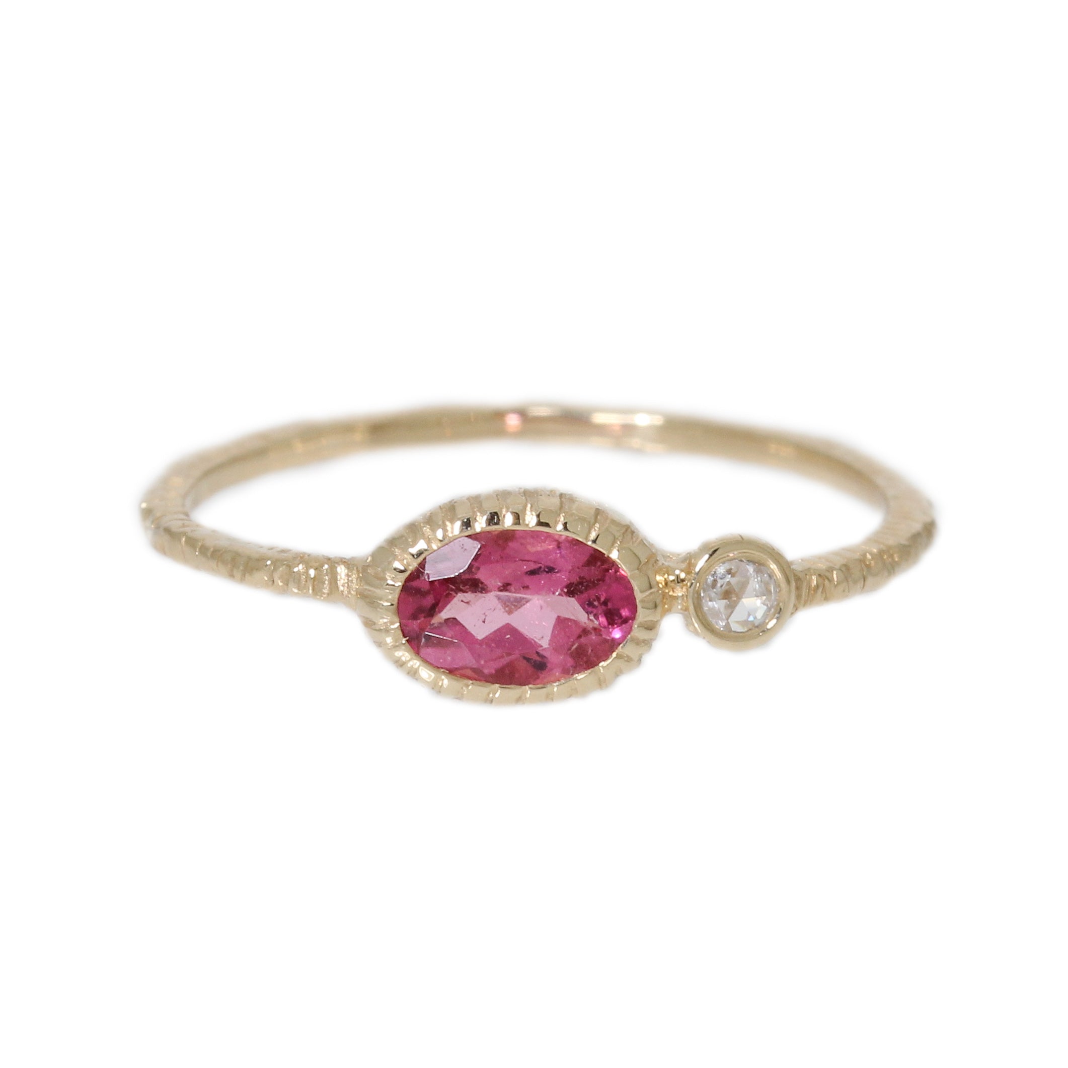 Pink Tourmaline + Diamond Duo Ring-Danielle Welmond
